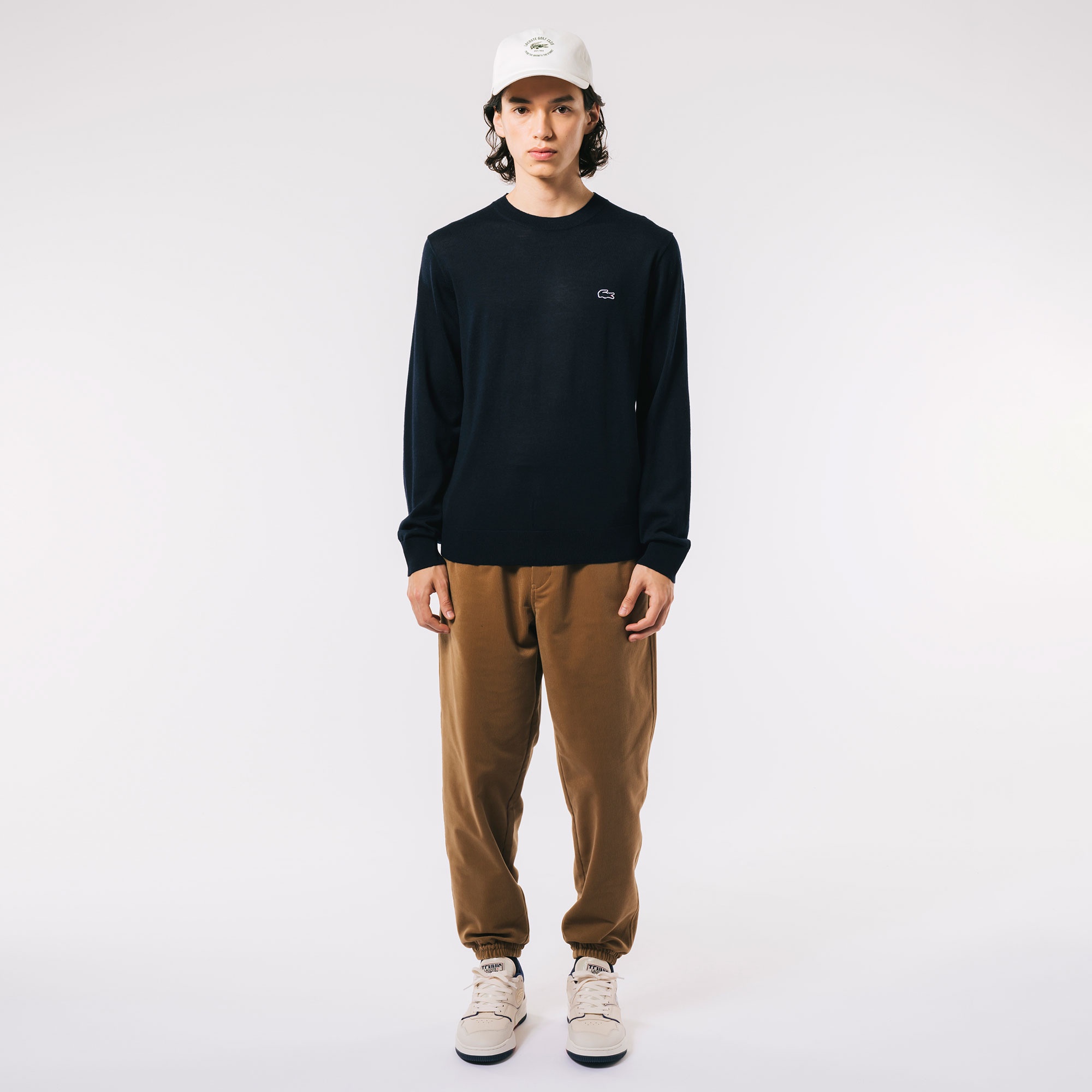 ウォッシャブルウールクルーネックニットセーター