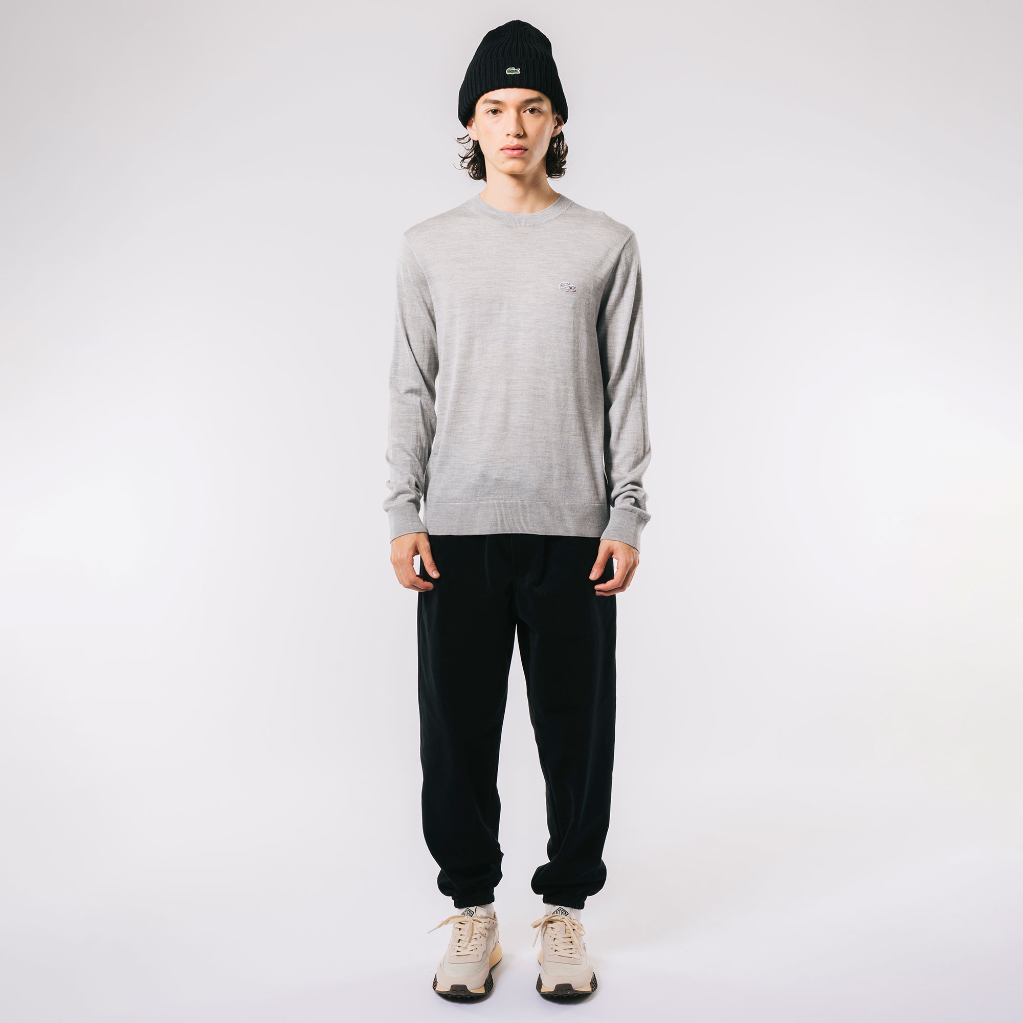 ウォッシャブルウールクルーネックニットセーター