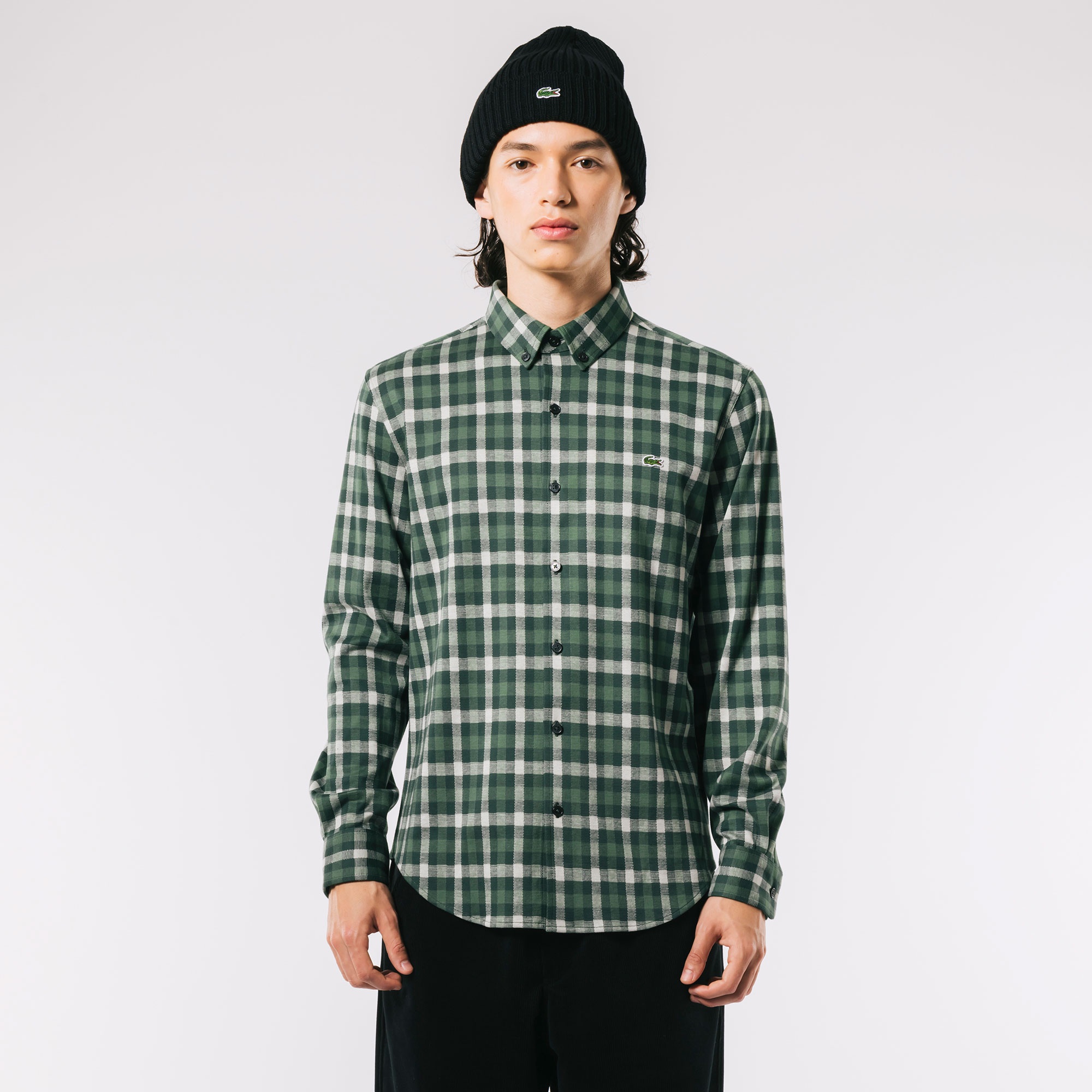 チェックジャージシャツ