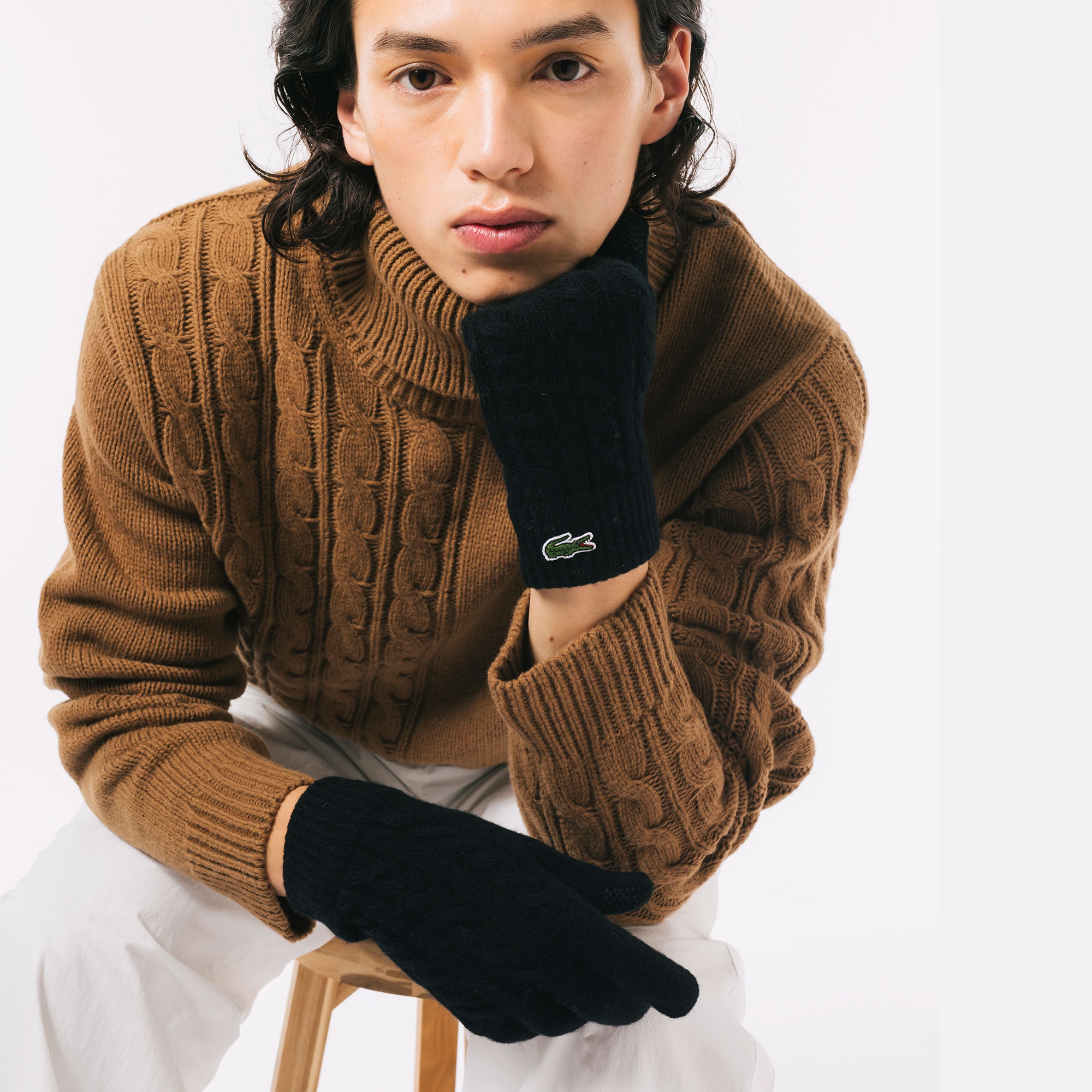 ケーブルニットグローブ