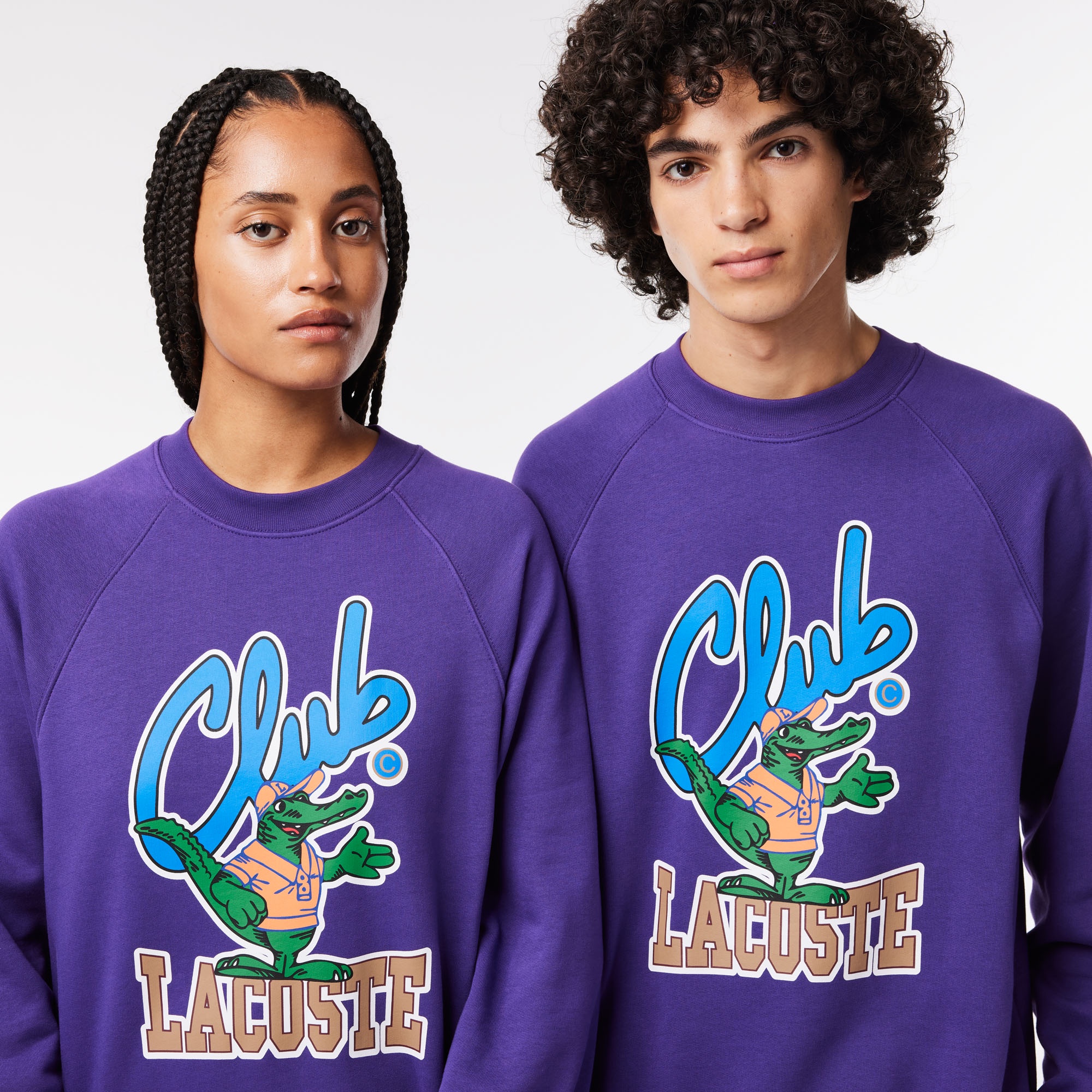 バーシティグラフィックプリントクルーネックスウェット