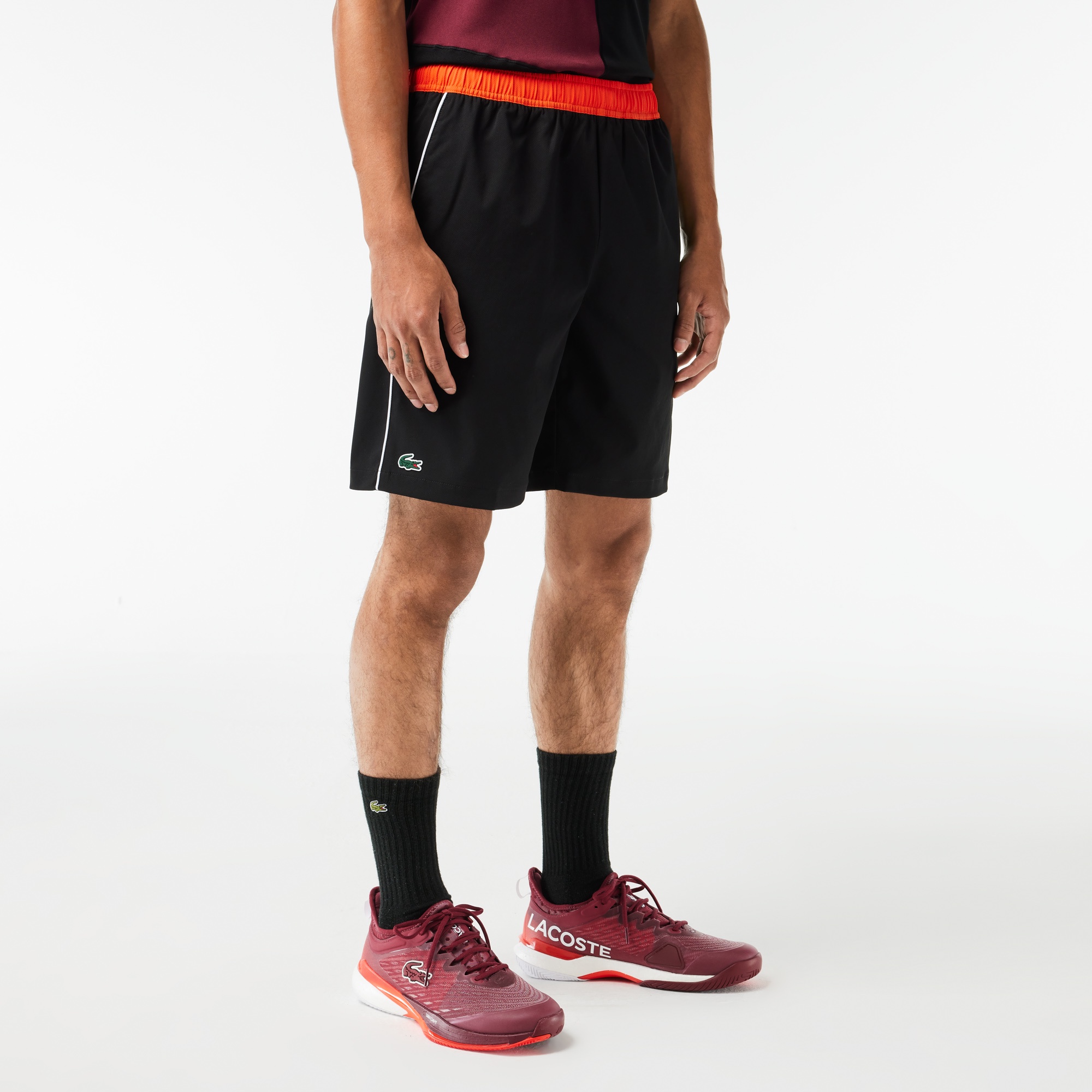 ウェスト配色ストレッチテニスショーツ