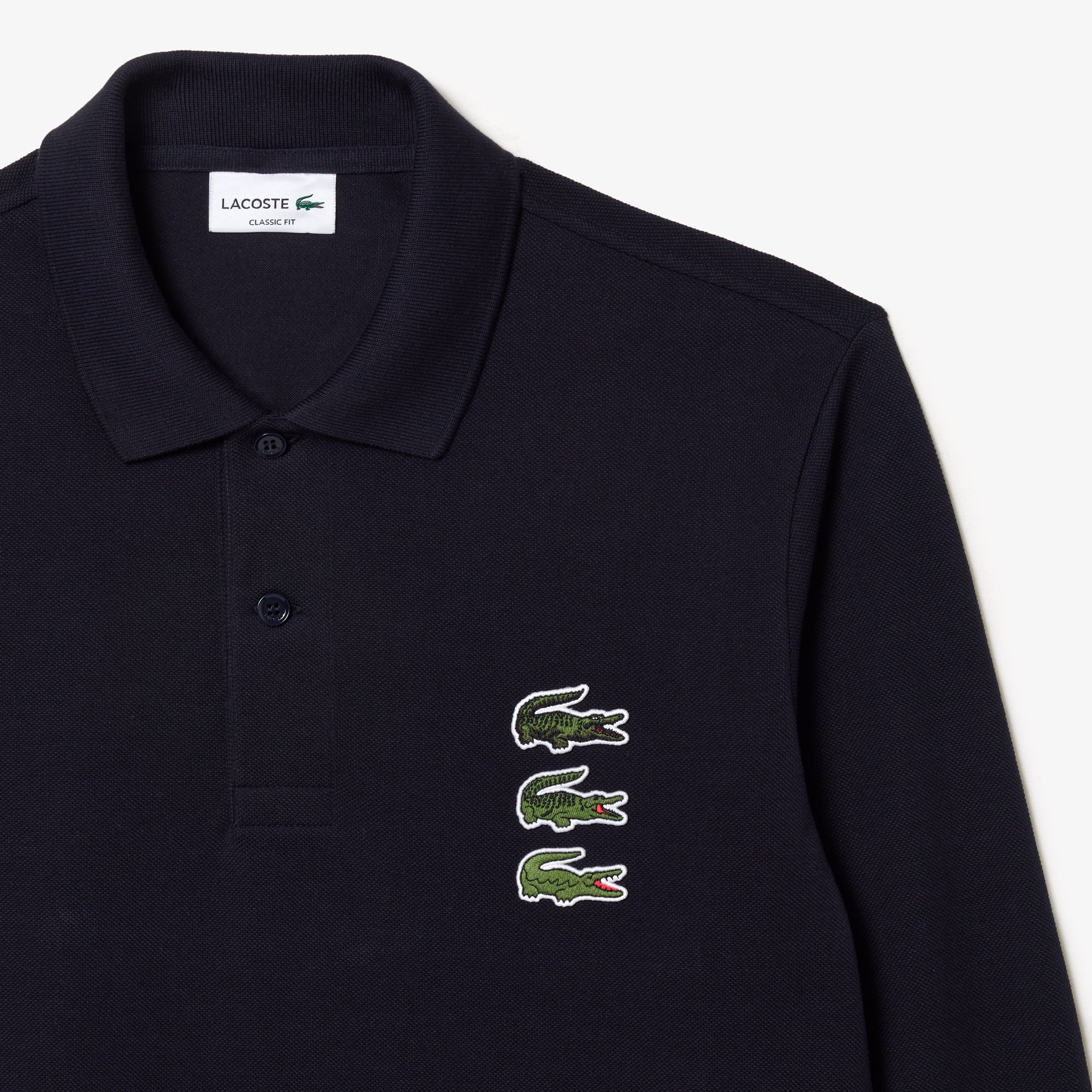 タイムラインクロック長袖ポロシャツ