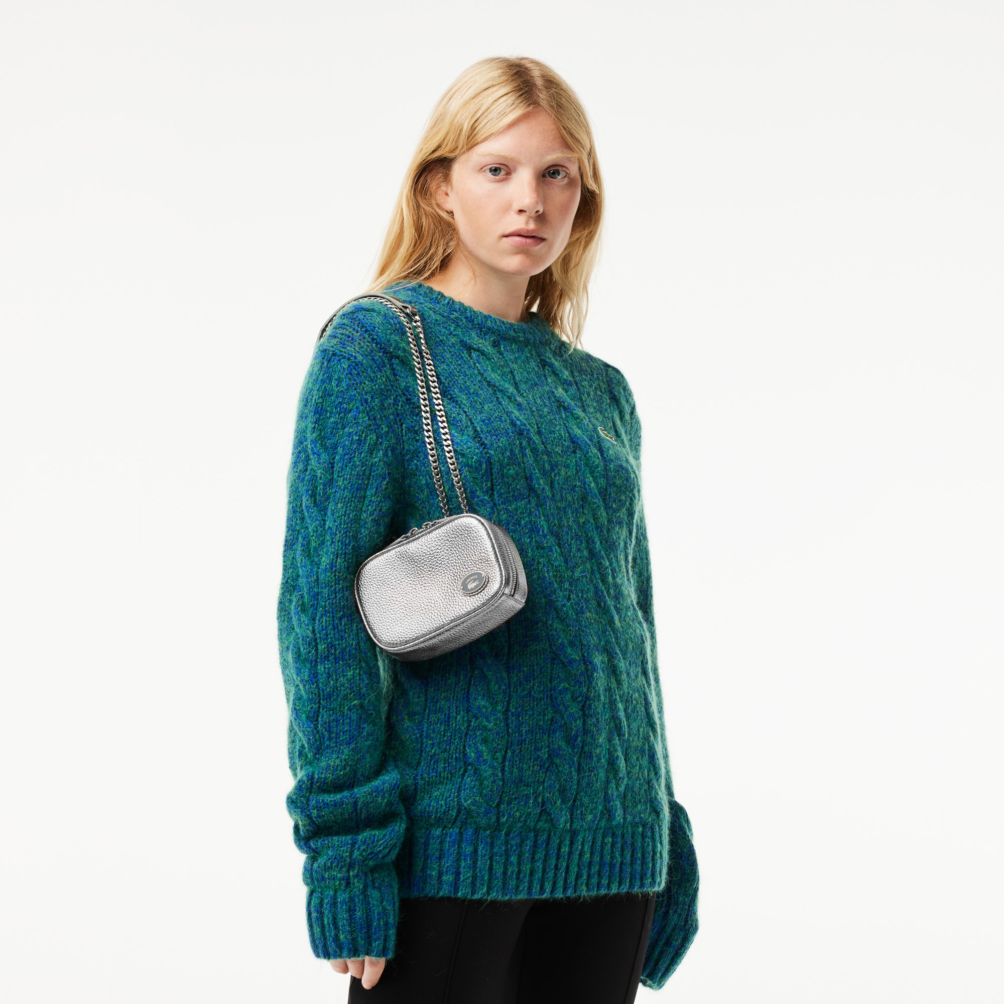 オリジンクロコ トップグレインレザースクエアショルダーバッグ