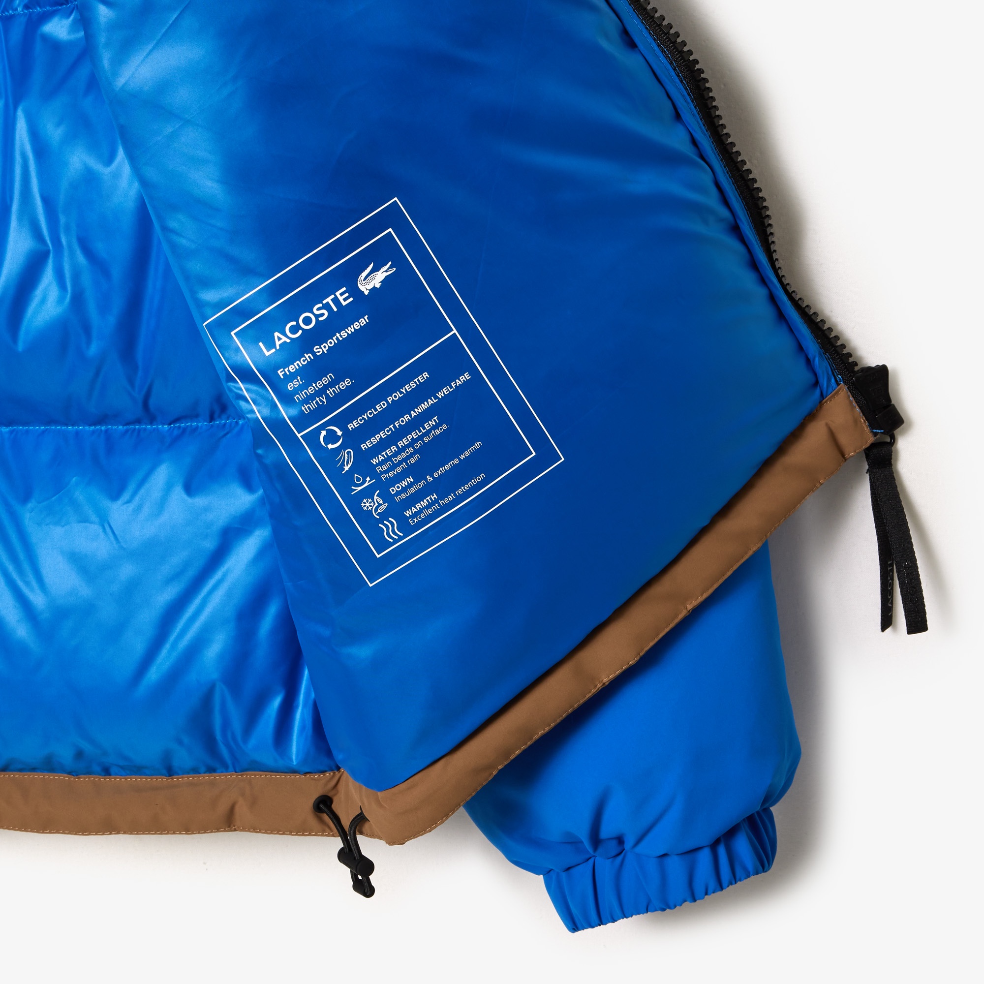 パネル配色ダウンジャケット