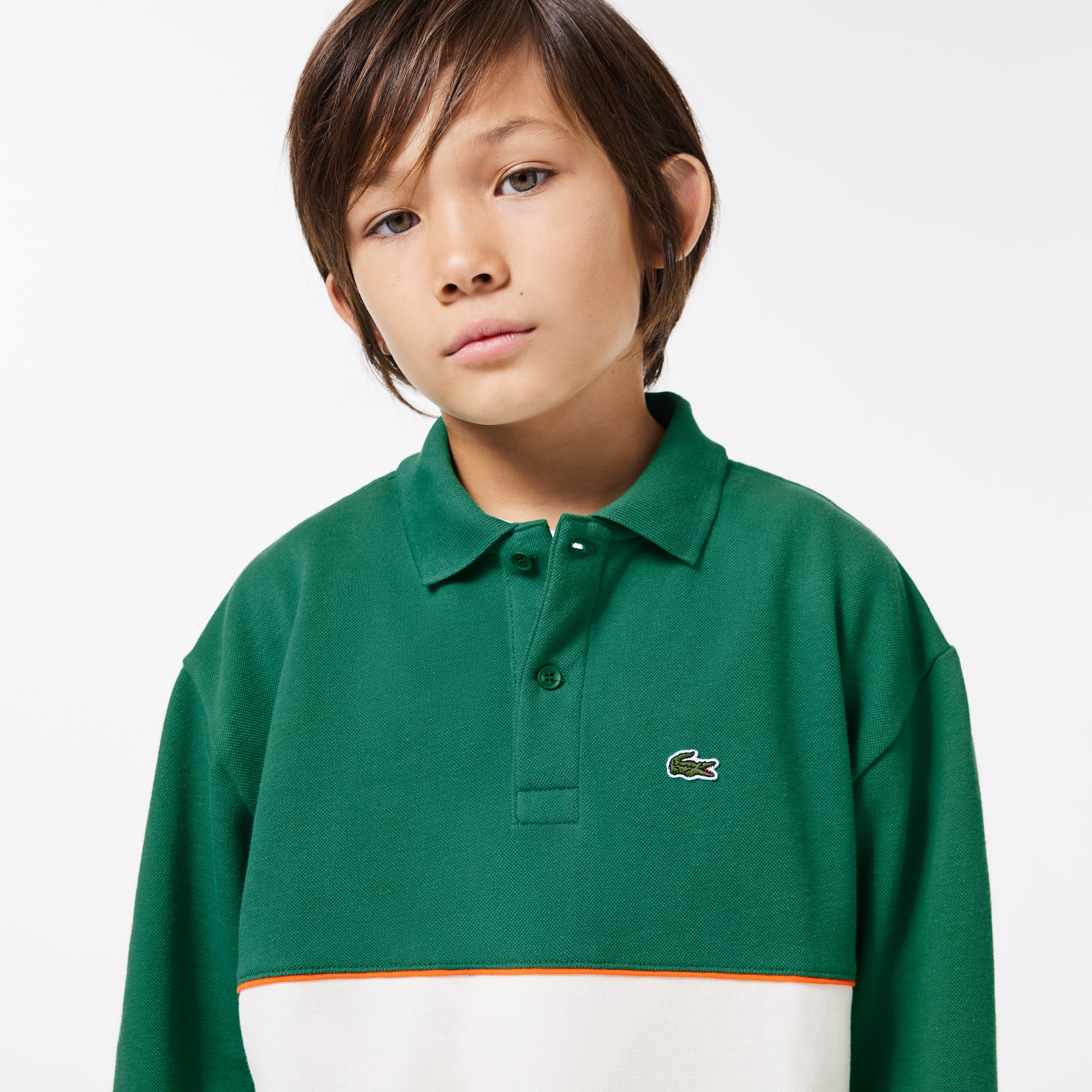 カラーブロックJUNIOR長袖ポロシャツ