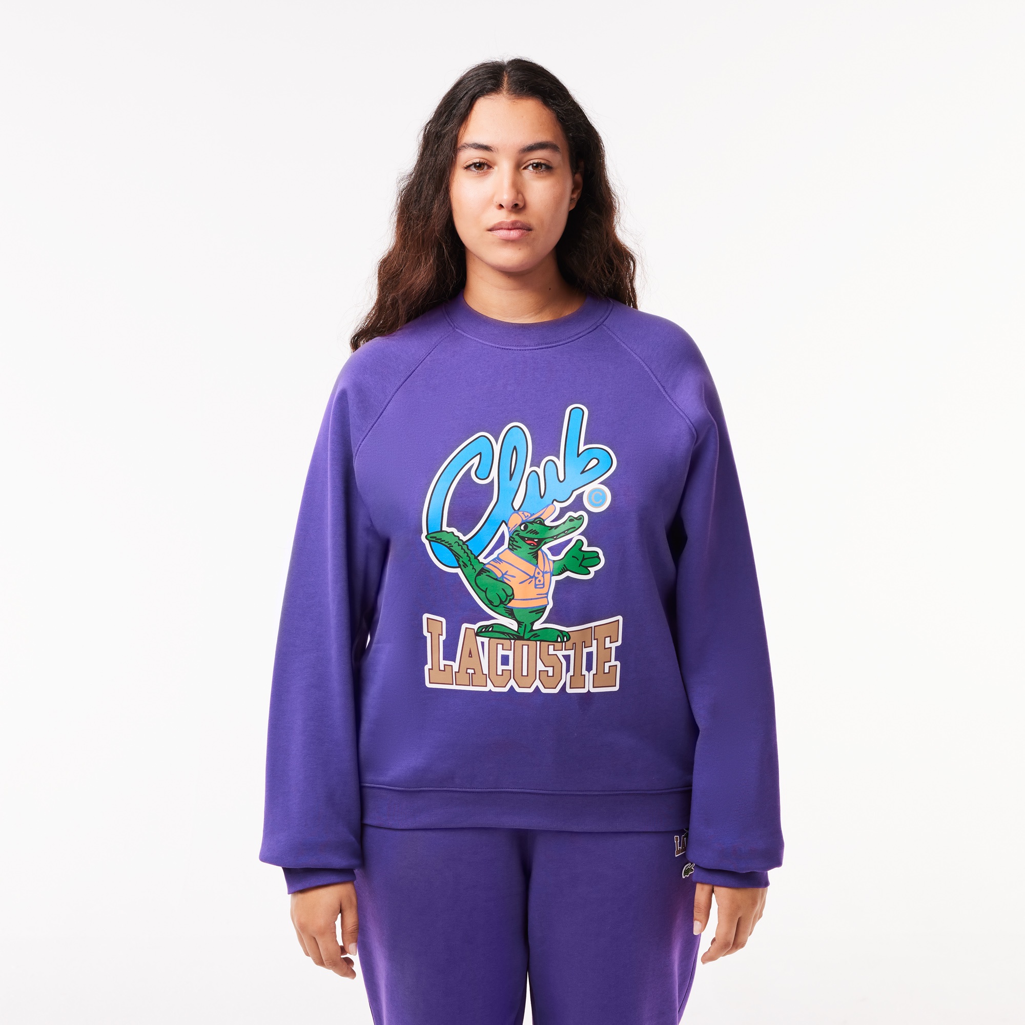 バーシティグラフィックプリントクルーネックスウェット