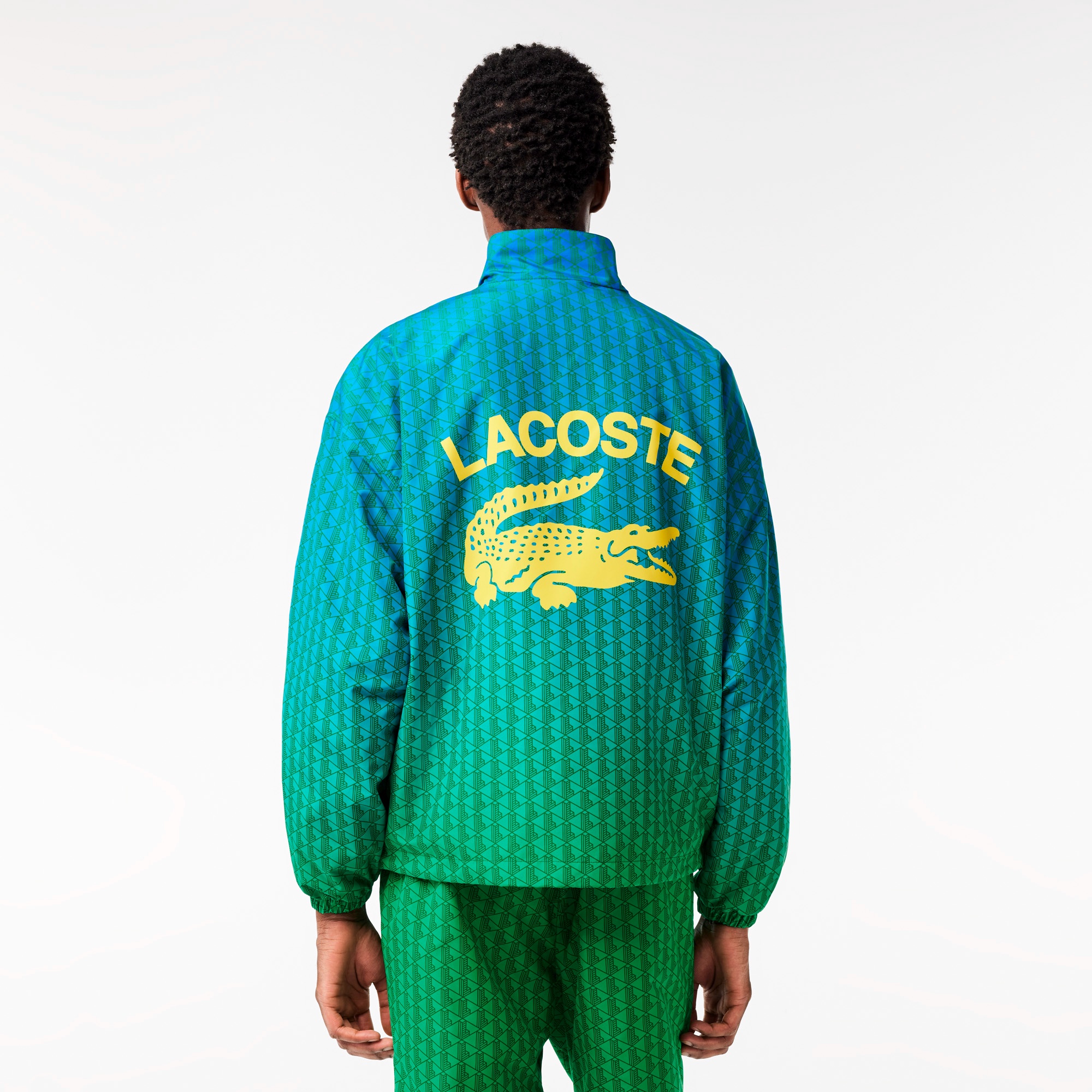 バックプリントモノグラムトラックジャケット