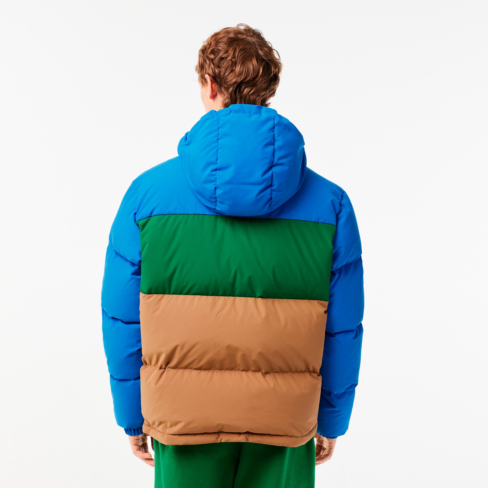 パネル配色ダウンジャケット