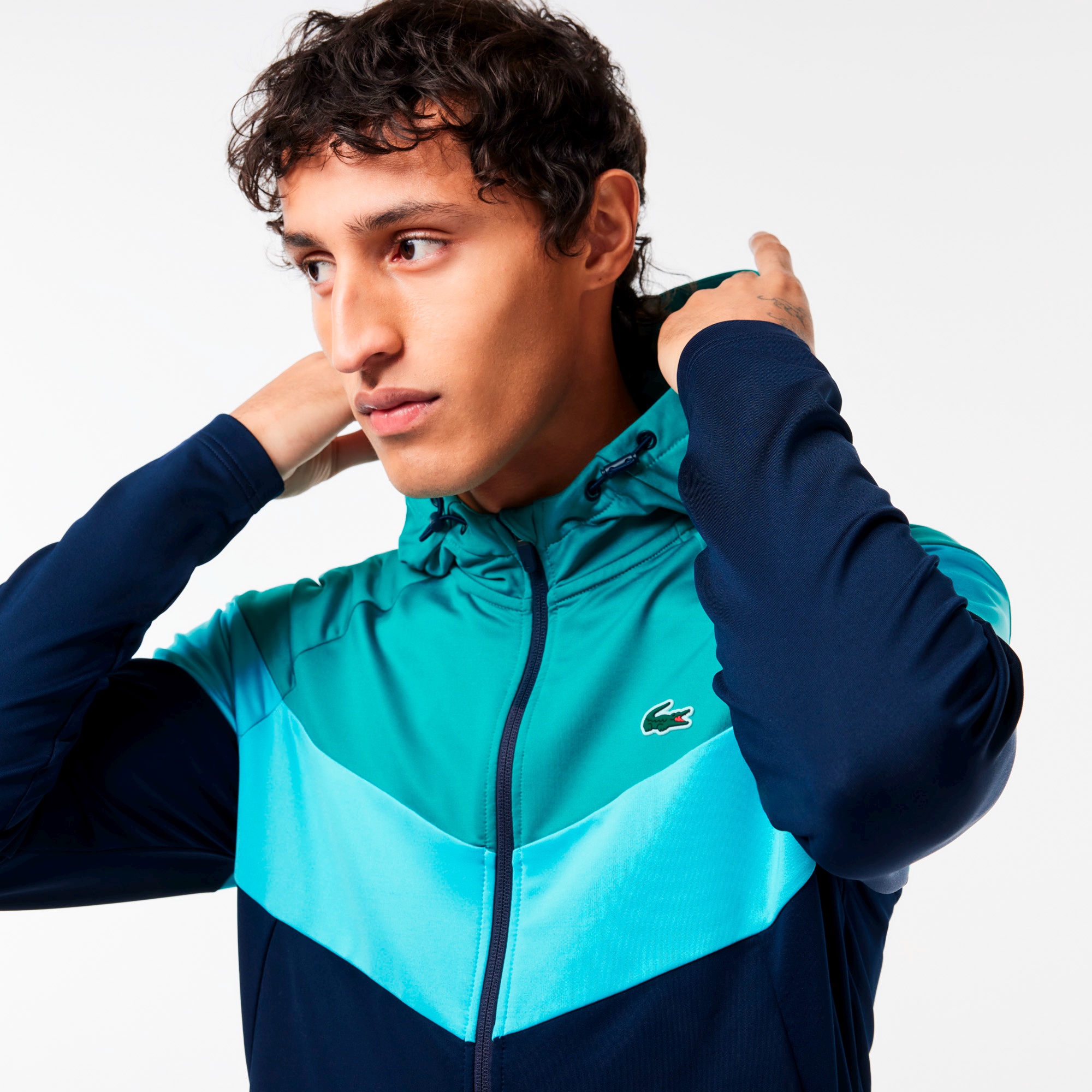 フロントV字切り替えジャージジャケット