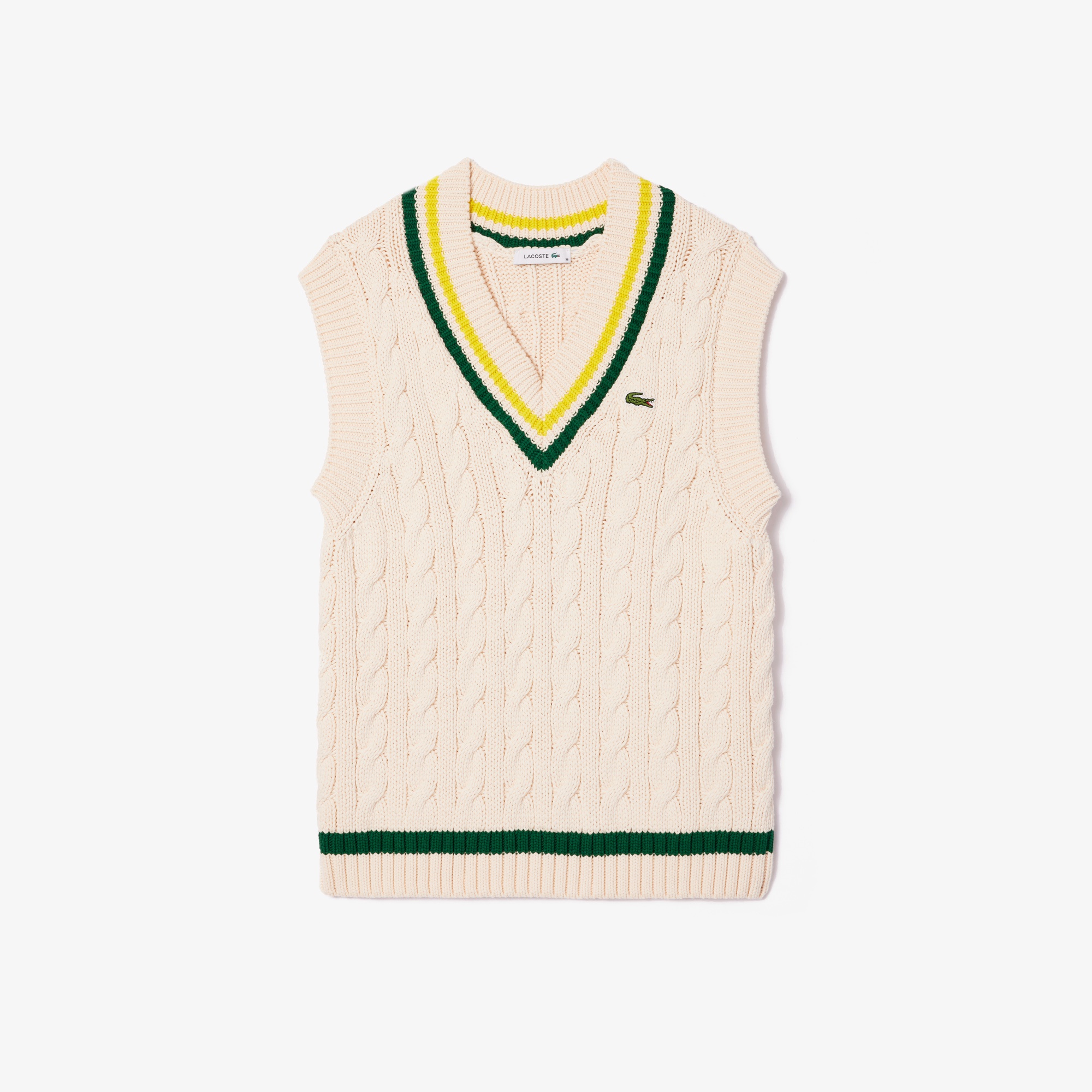 Vネックケーブルニットベスト