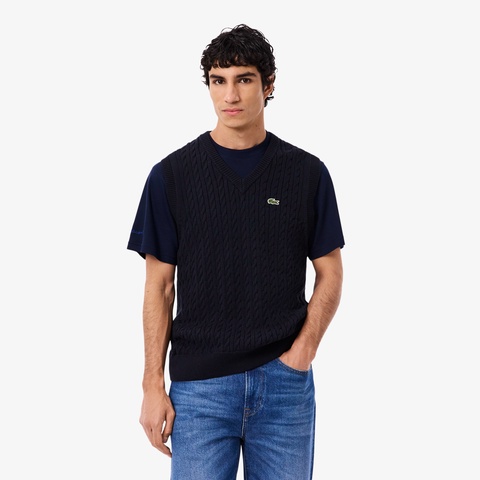 ケーブルニットVネックベスト AH7633 - ラコステ（LACOSTE）公式