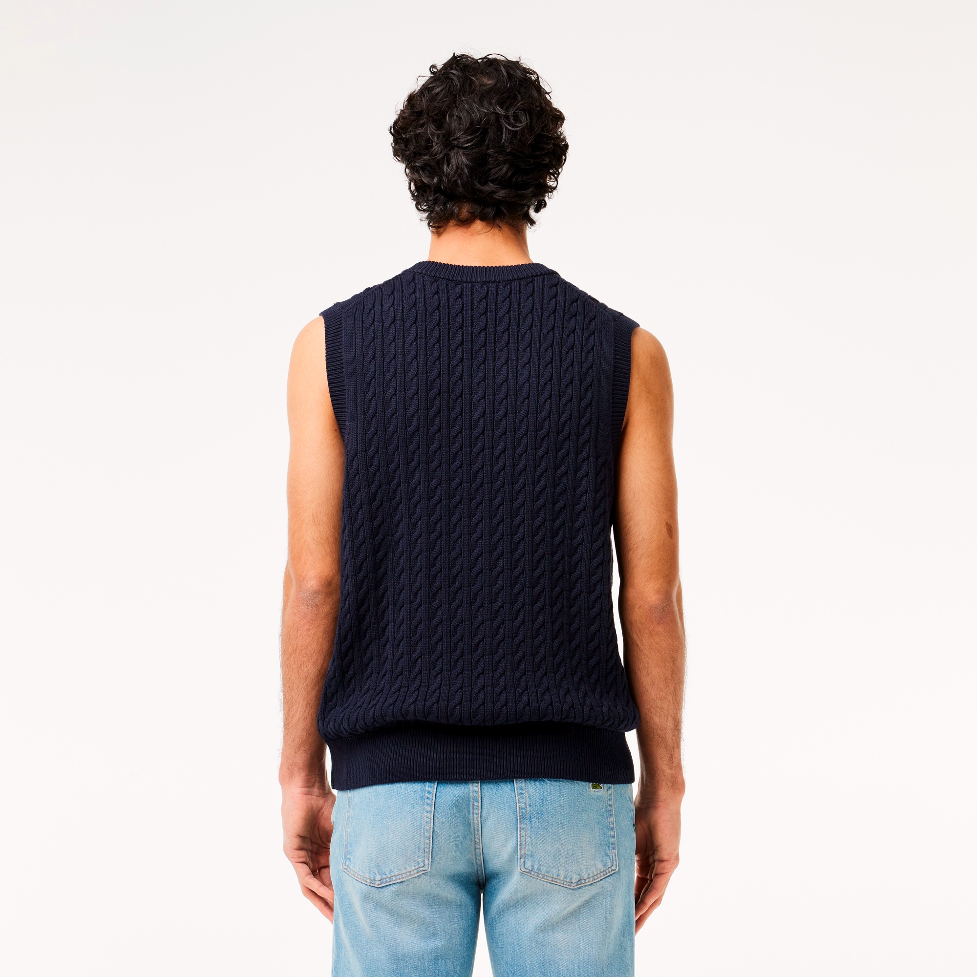 LACOSTE LE FLEUR* Vネックベスト Mサイズ ライトブルー LACOSTE Neck Sweater Vest x le FLEUR in Blue | SVD USA