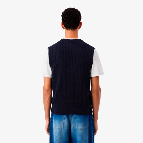 ケーブルニットVネックベスト AH7633 - ラコステ（LACOSTE）公式