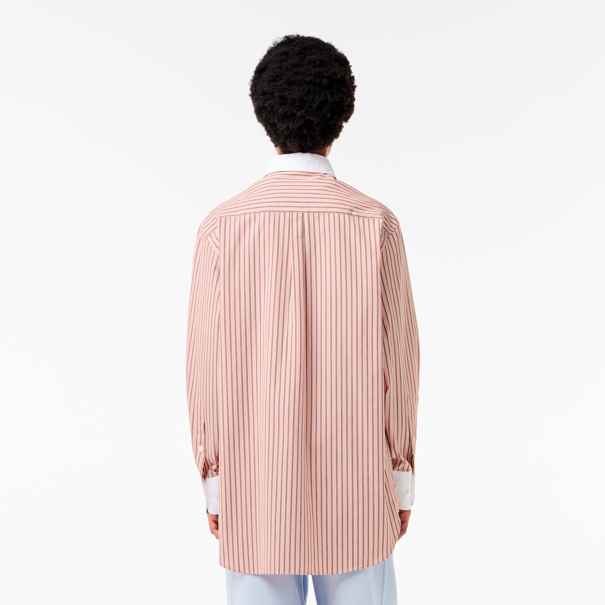 ストライプクレリックシャツ