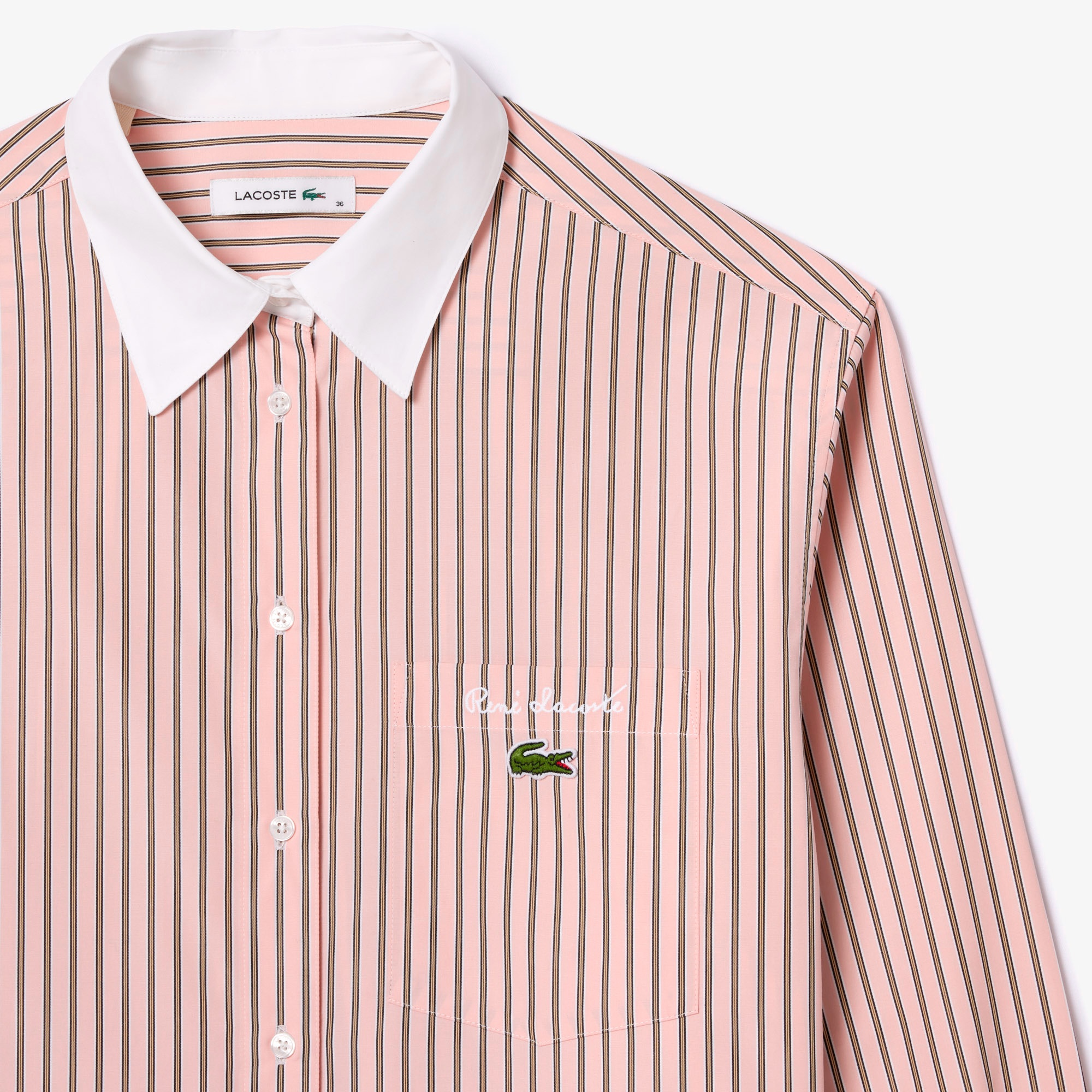 ストライプクレリックシャツ