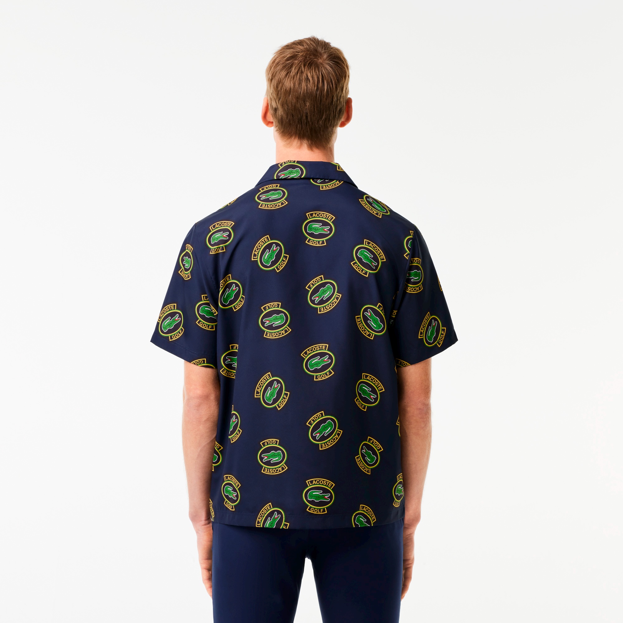 ウルトラドライオープンネック総柄シャツ