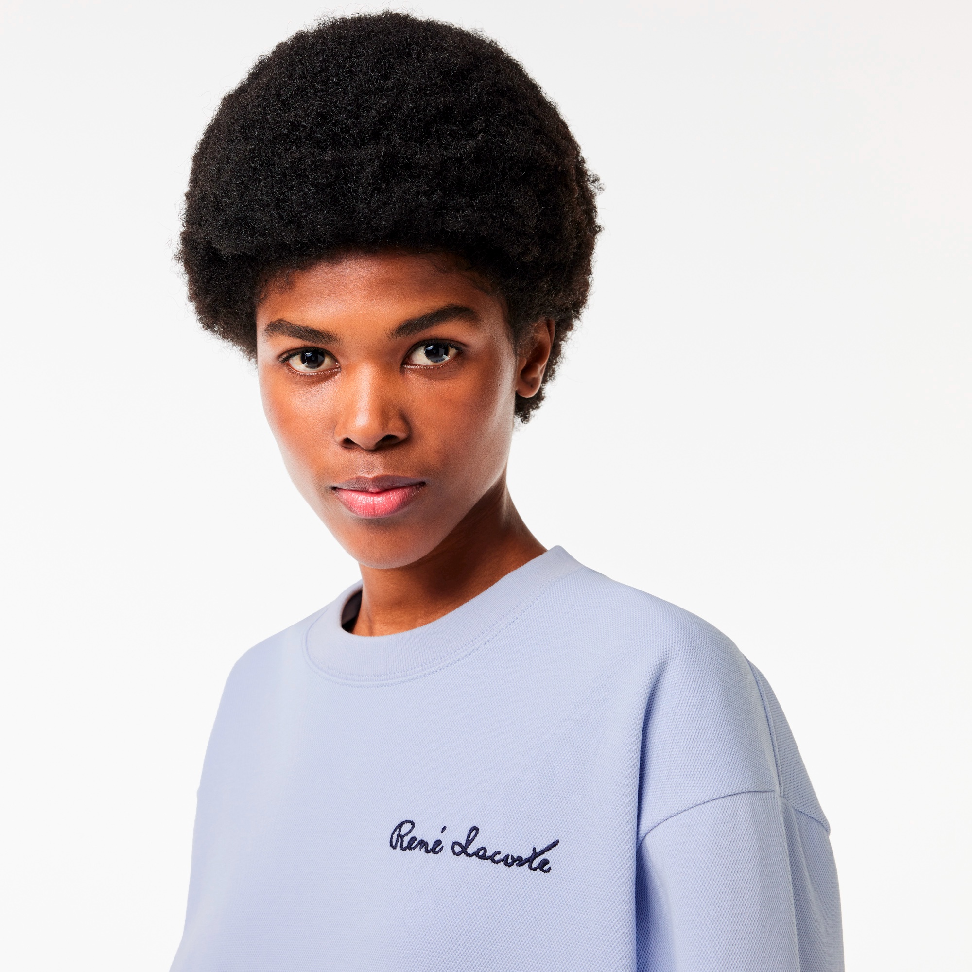 ダブルフェイスピケクルーネックスウェット