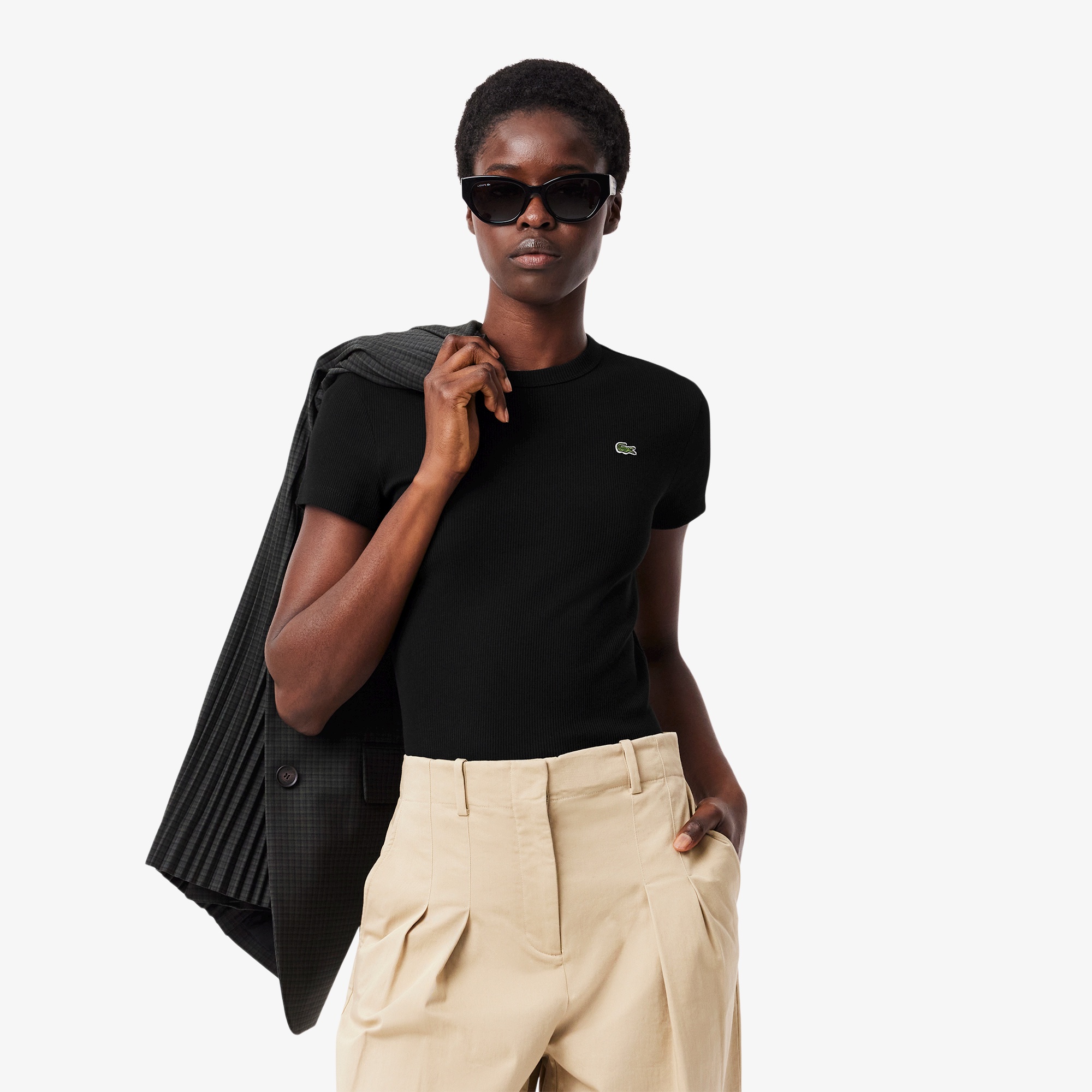 LACOSTE　リブニットクルーネック　半袖　リブニット　ホワイト LA021EM15473_fw_thumbM.jpg