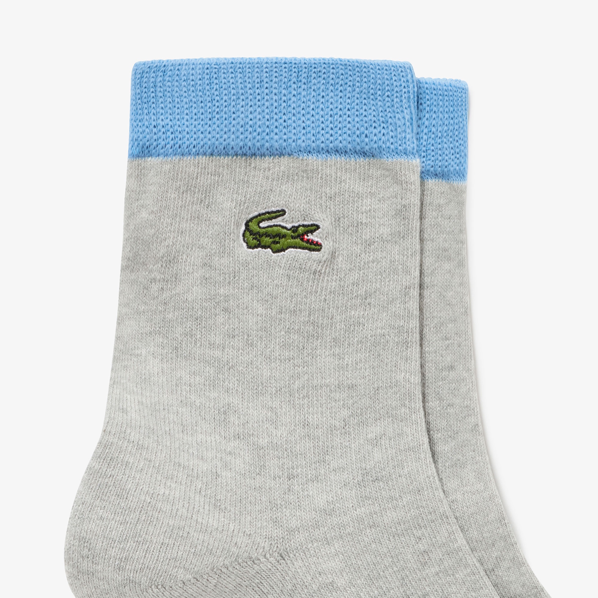 配色リブニット足底パイルショートソックス