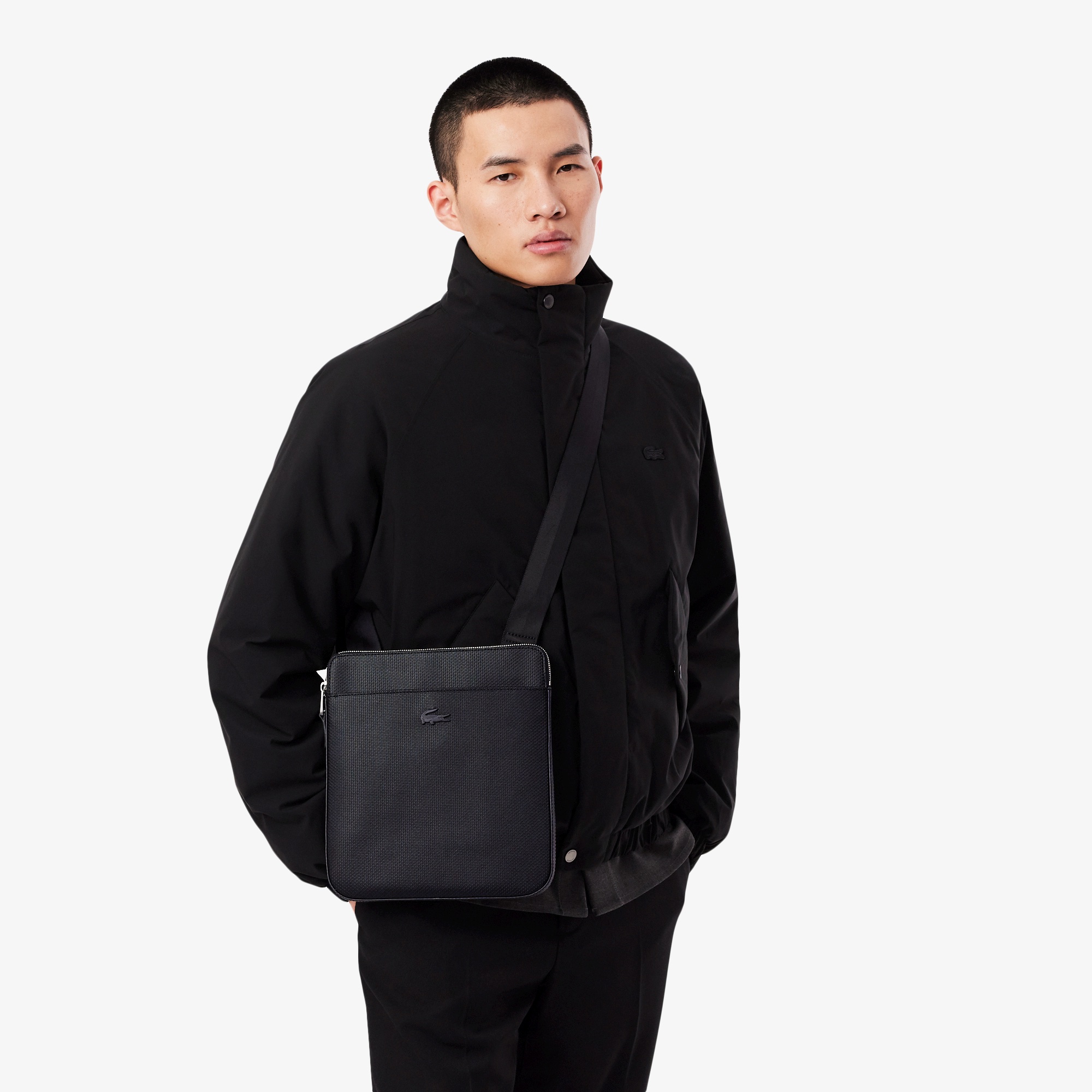 シャンタコ マットピケレザーフラットジップバッグ