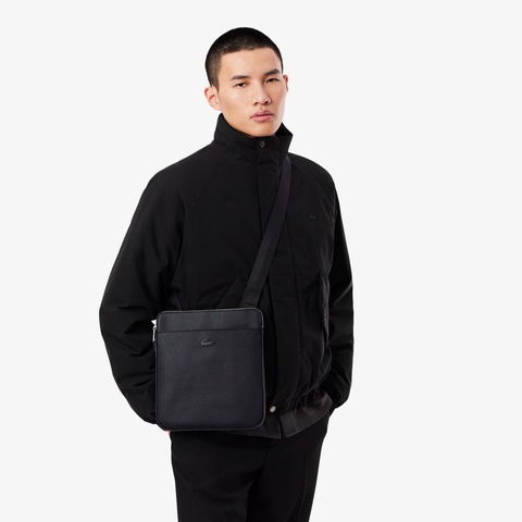 LACOSTE シャンタコ マットピケレザーフラットジップバッグ 【未使用品】 LACOSTE｜シャンタコ マットピケレザーフラットジップバッグ