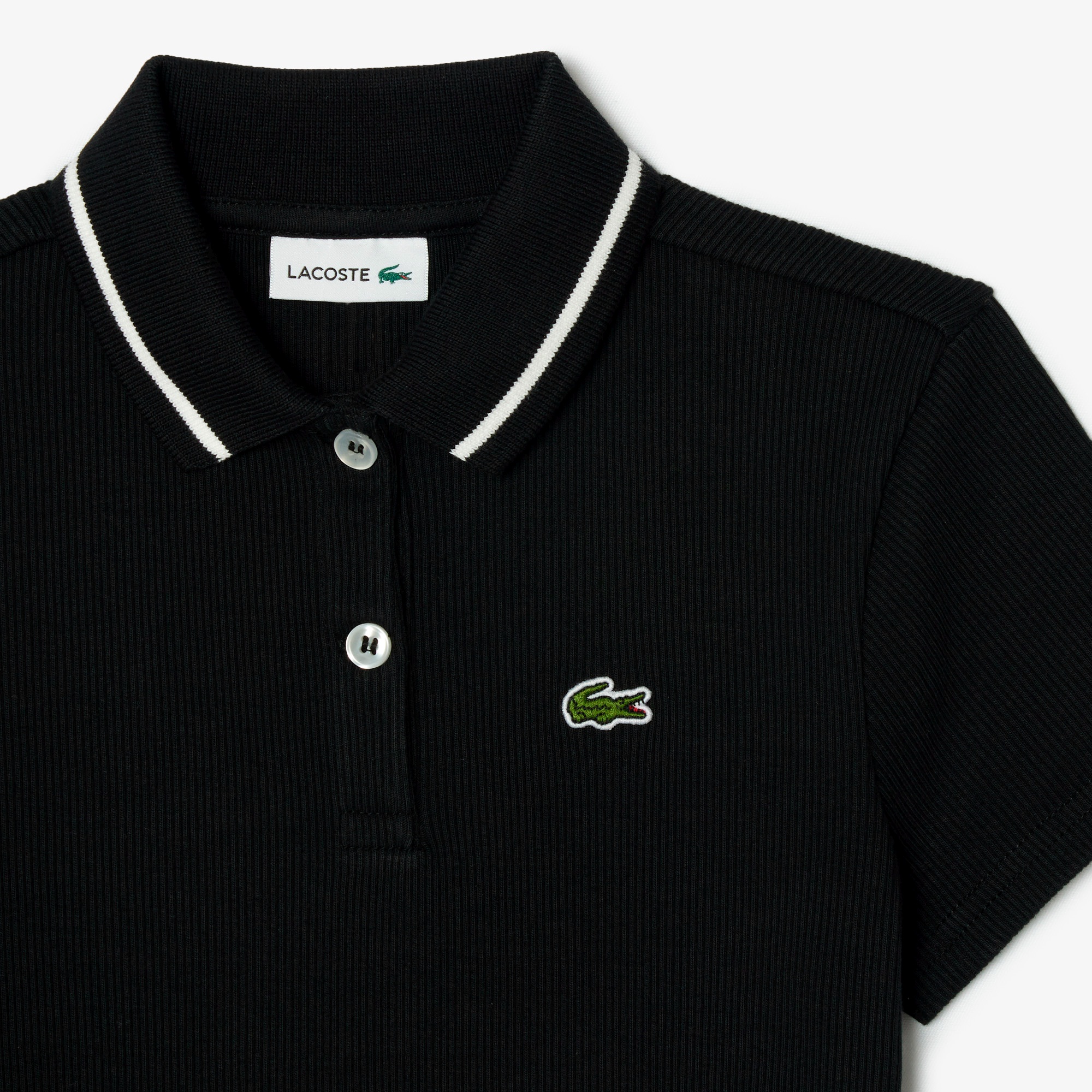 コットンリブニットAラインGIRLSポロドレス