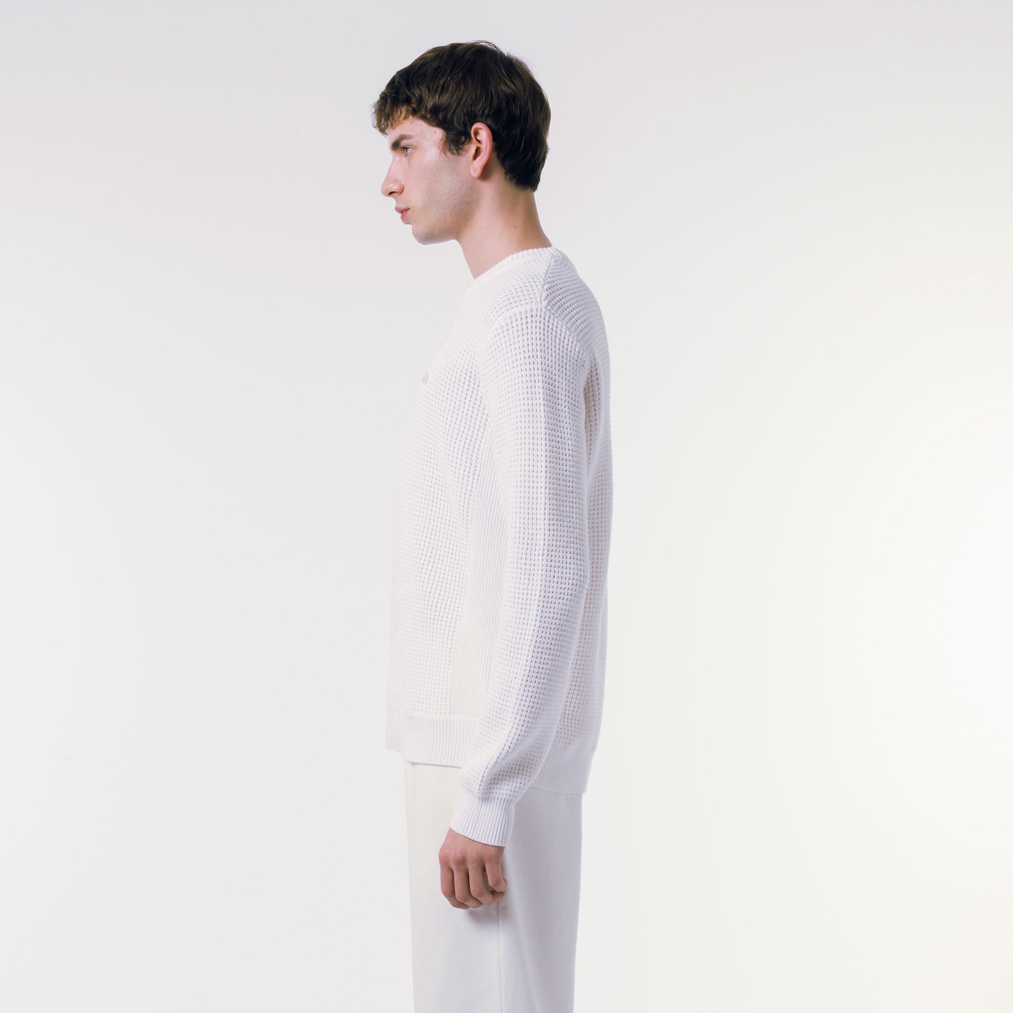 ヘザーカラーリングワッフルニット