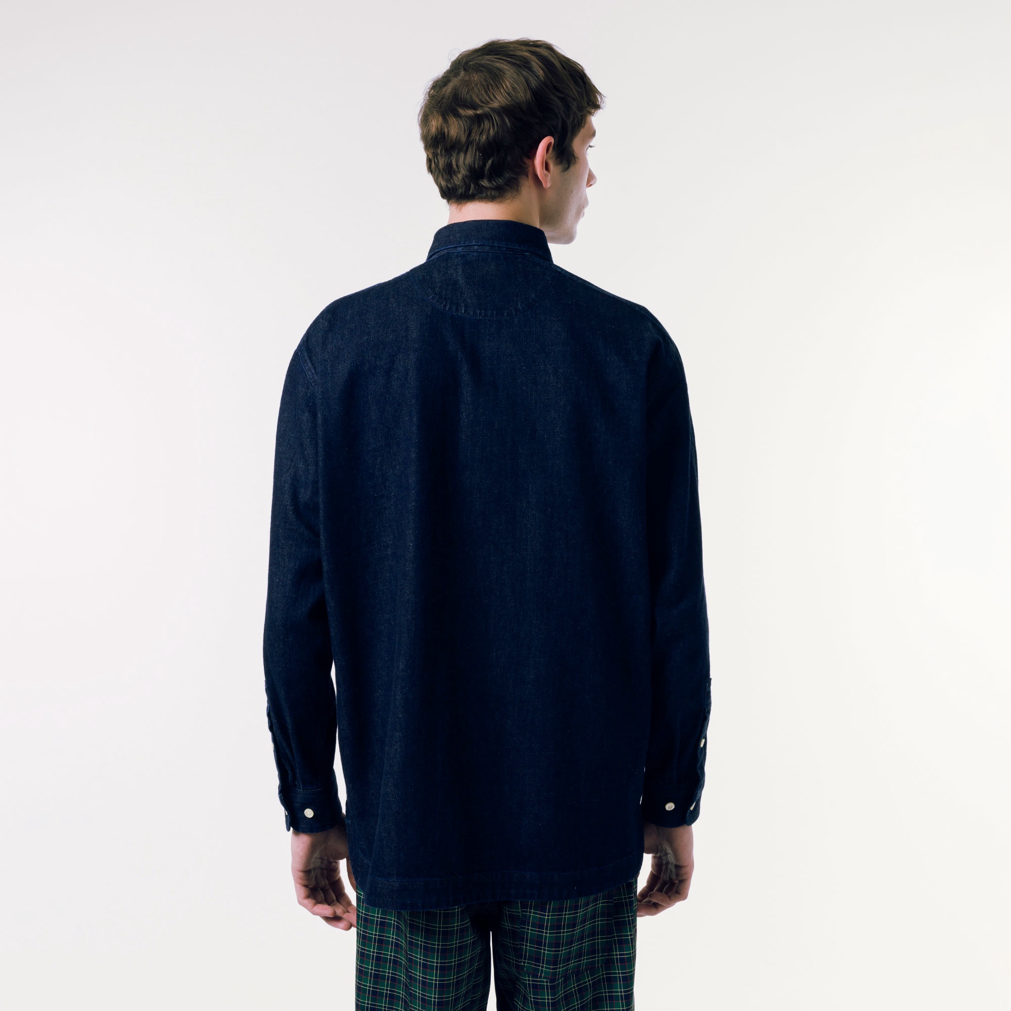 バイアスカットデニムシャツ