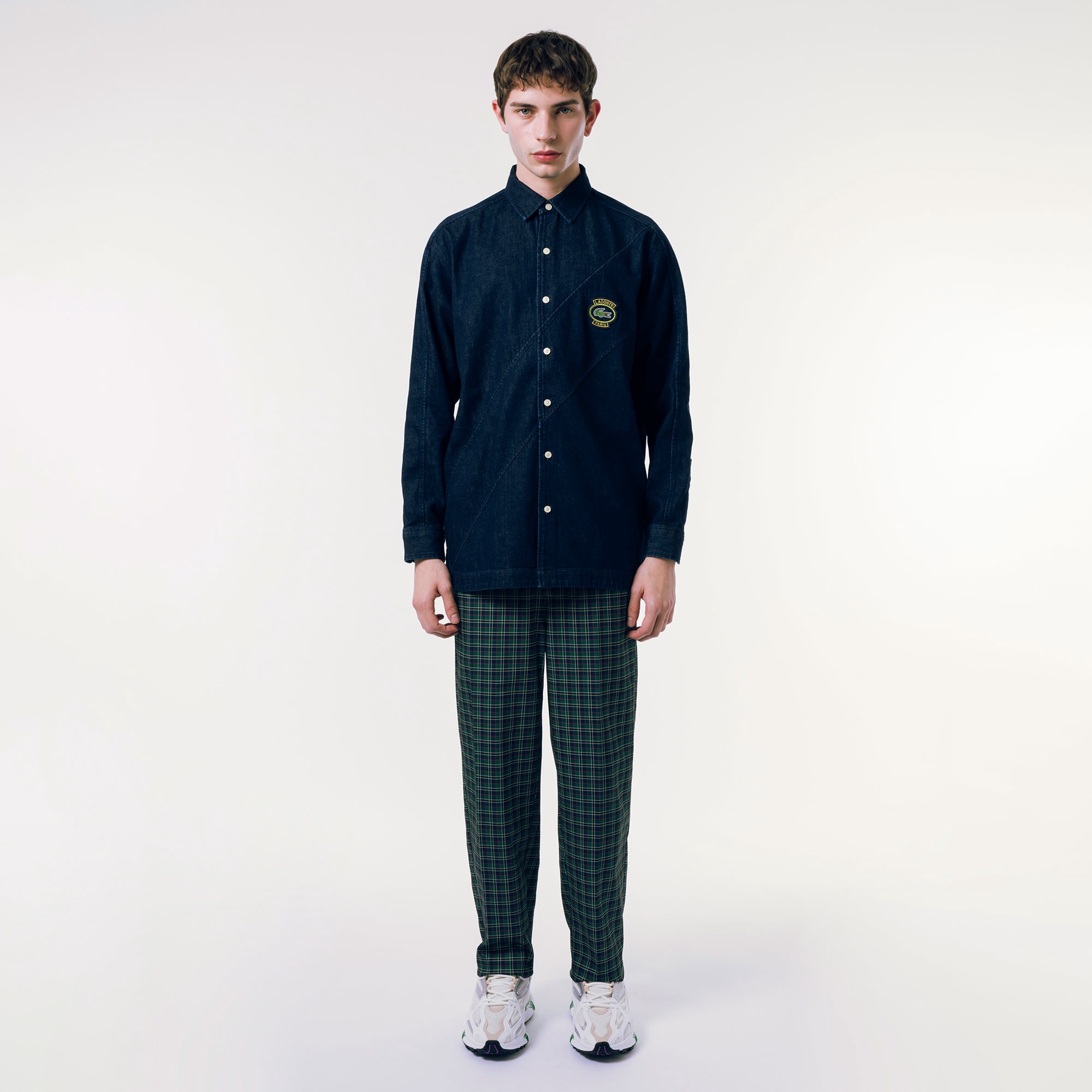 バイアスカットデニムシャツ