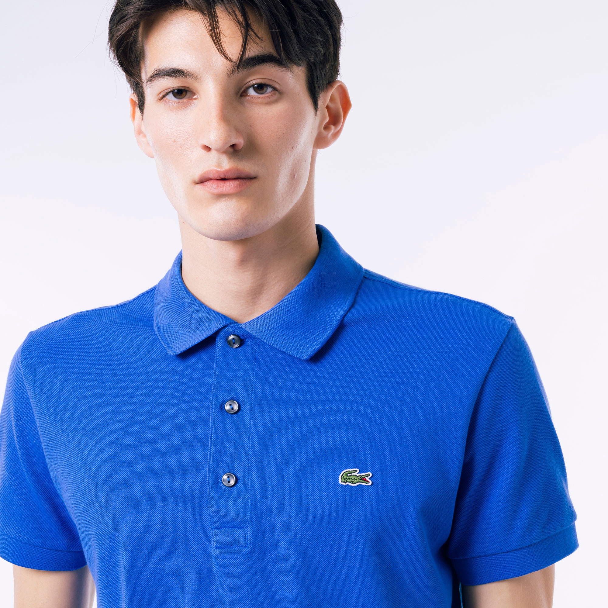 スリムフィットソリッドポロシャツ (半袖)