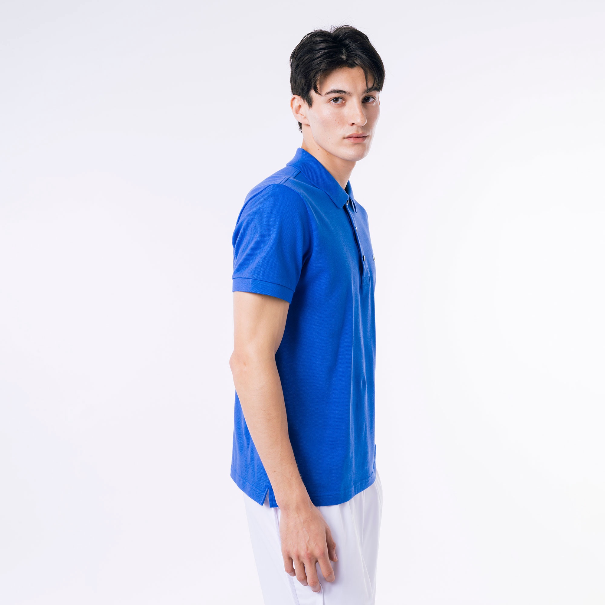 スリムフィットソリッドポロシャツ (半袖)