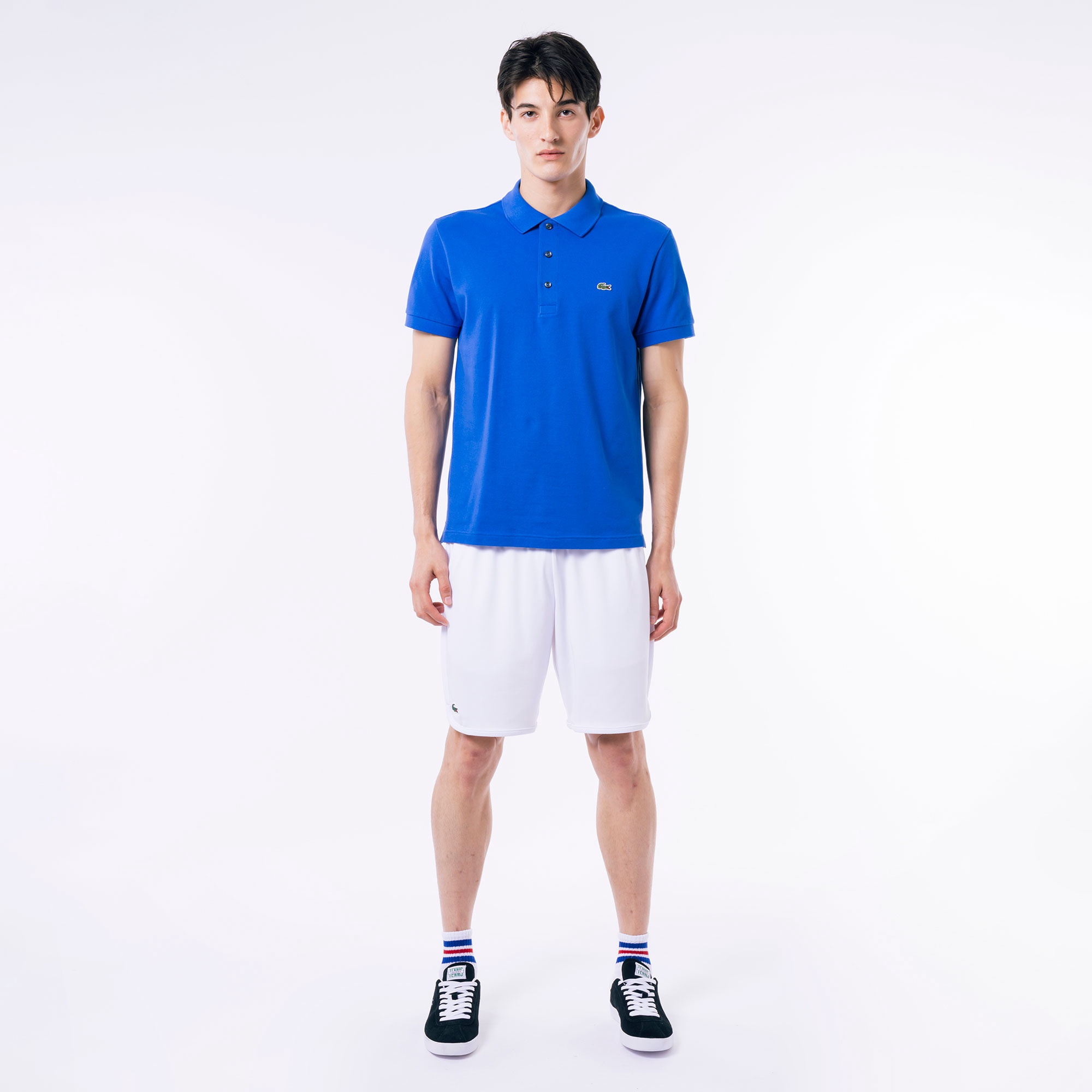 スリムフィットソリッドポロシャツ (半袖)