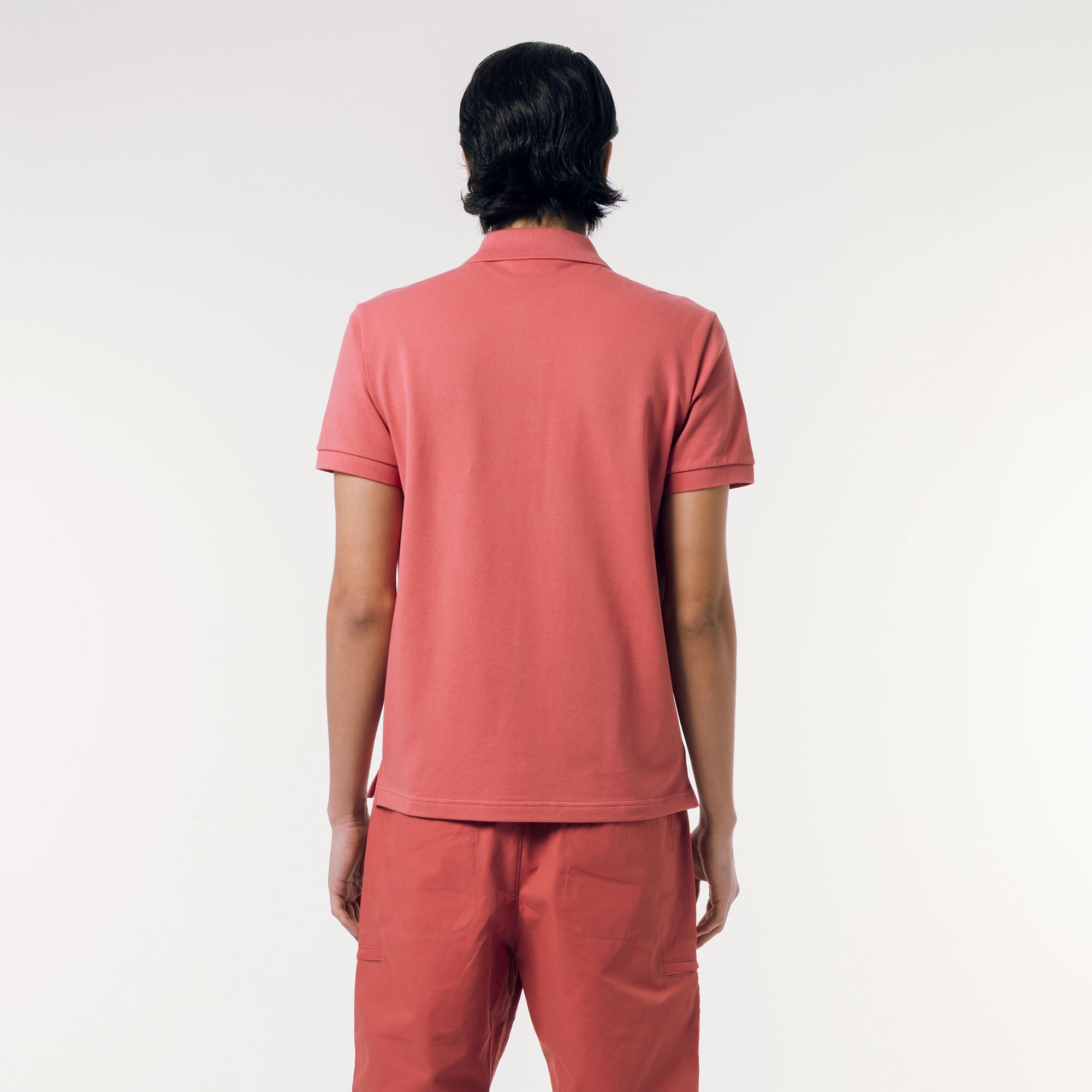 スリムフィットソリッドポロシャツ (半袖)