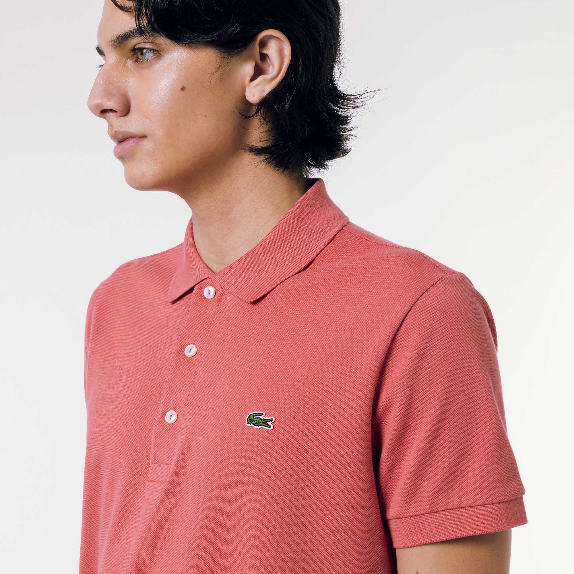 スリムフィットソリッドポロシャツ (半袖)