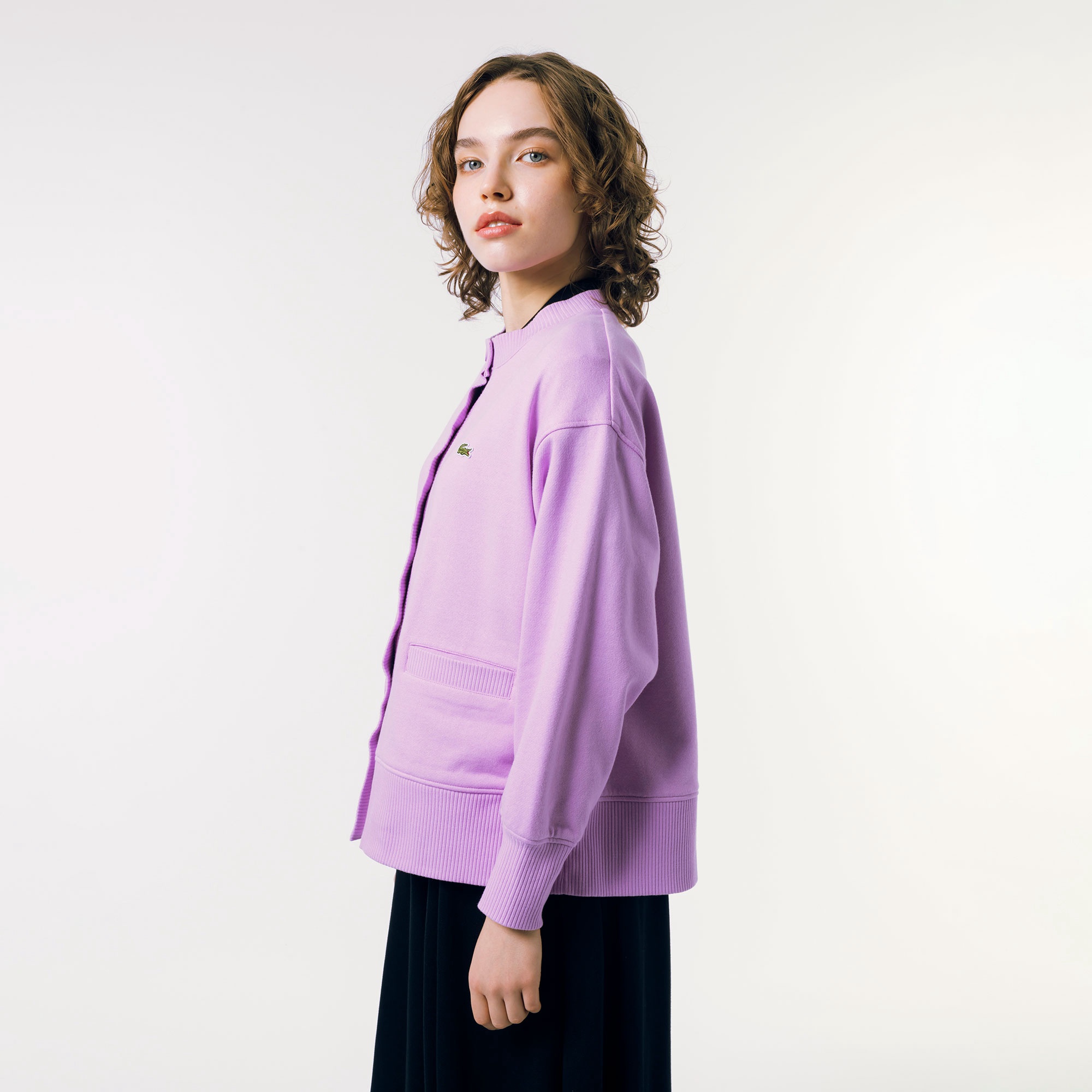 ドルマンスリーブクルーネックスウェットカーディガン