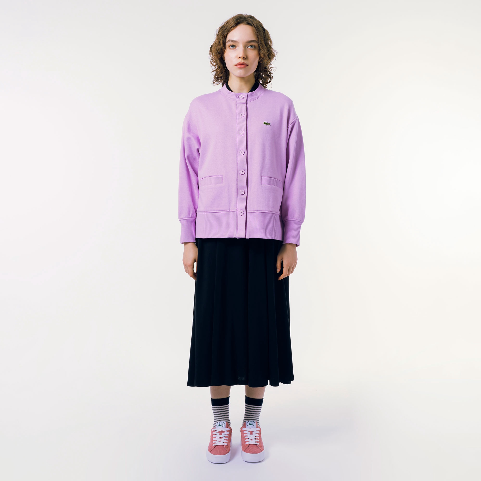 ドルマンスリーブクルーネックスウェットカーディガン