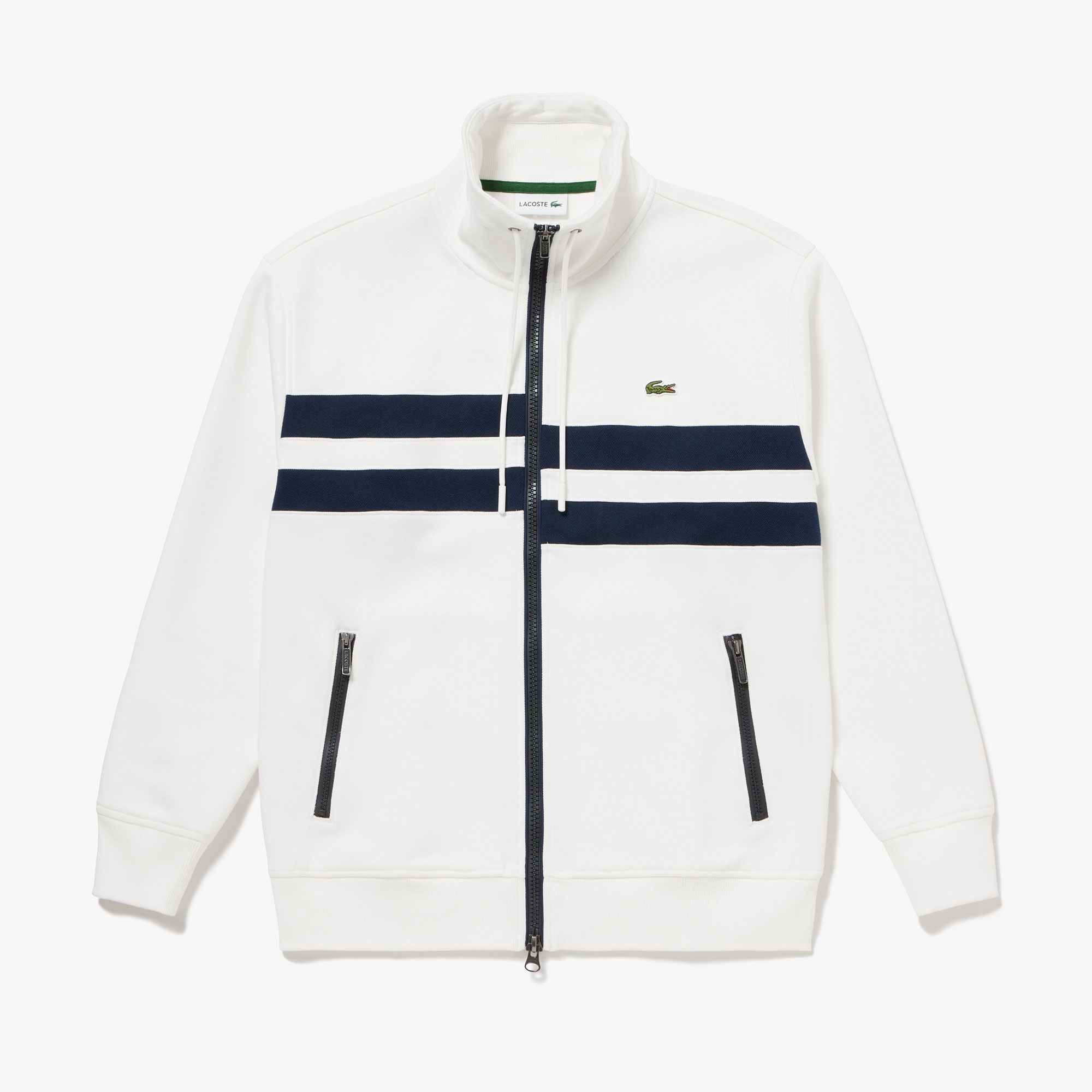 アシンメトリーボーダーハイネックジャケット