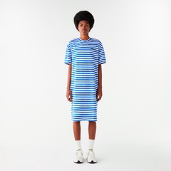 LACOSTEラコステ ポロシャツワンピース スポーツウェア バイカラー38M セール】 ルーズフィット5分袖ポロドレス / ポロワンピース