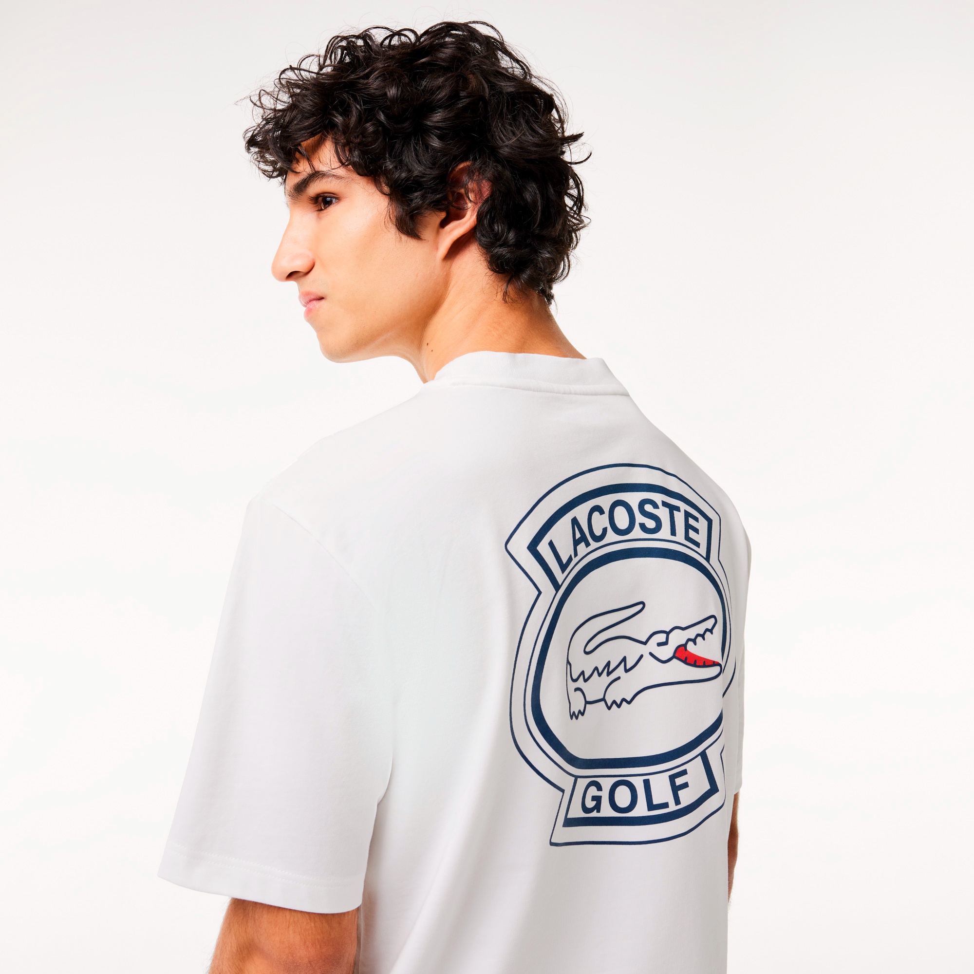 ラコステゴルフバックプリントドライTシャツ
