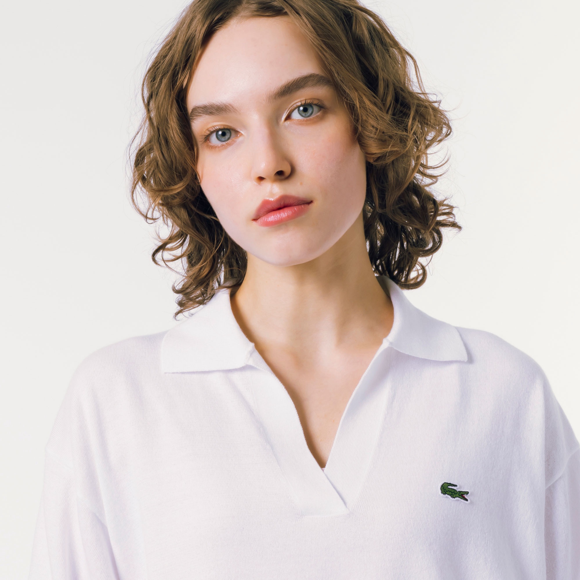 スキッパーニットポロシャツ