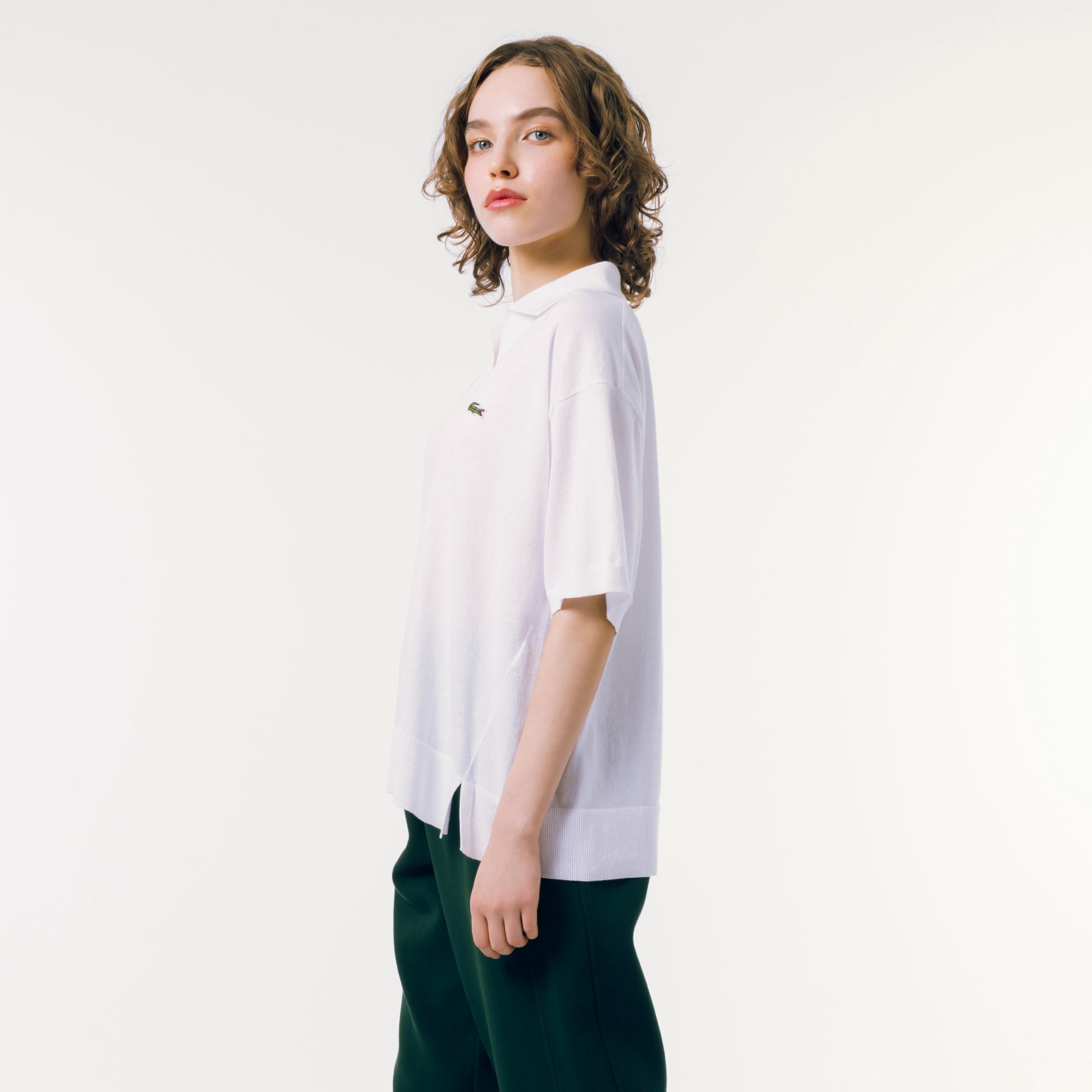 スキッパーニットポロシャツ