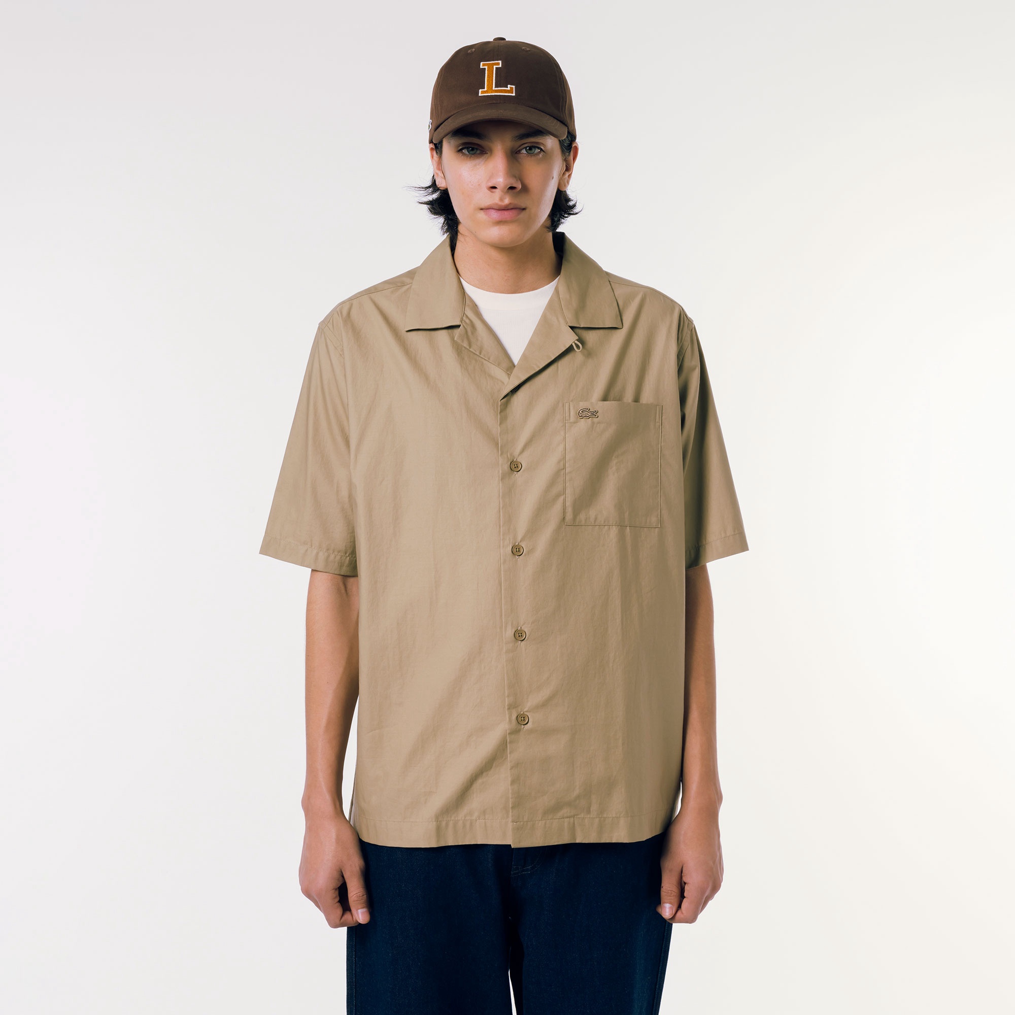 【Lacoste×CLOT】ロゴ フード付 スウェットシャツ コットン混紡 コットンバックサテンオープンネックシャツ CH148EL - ラコステ