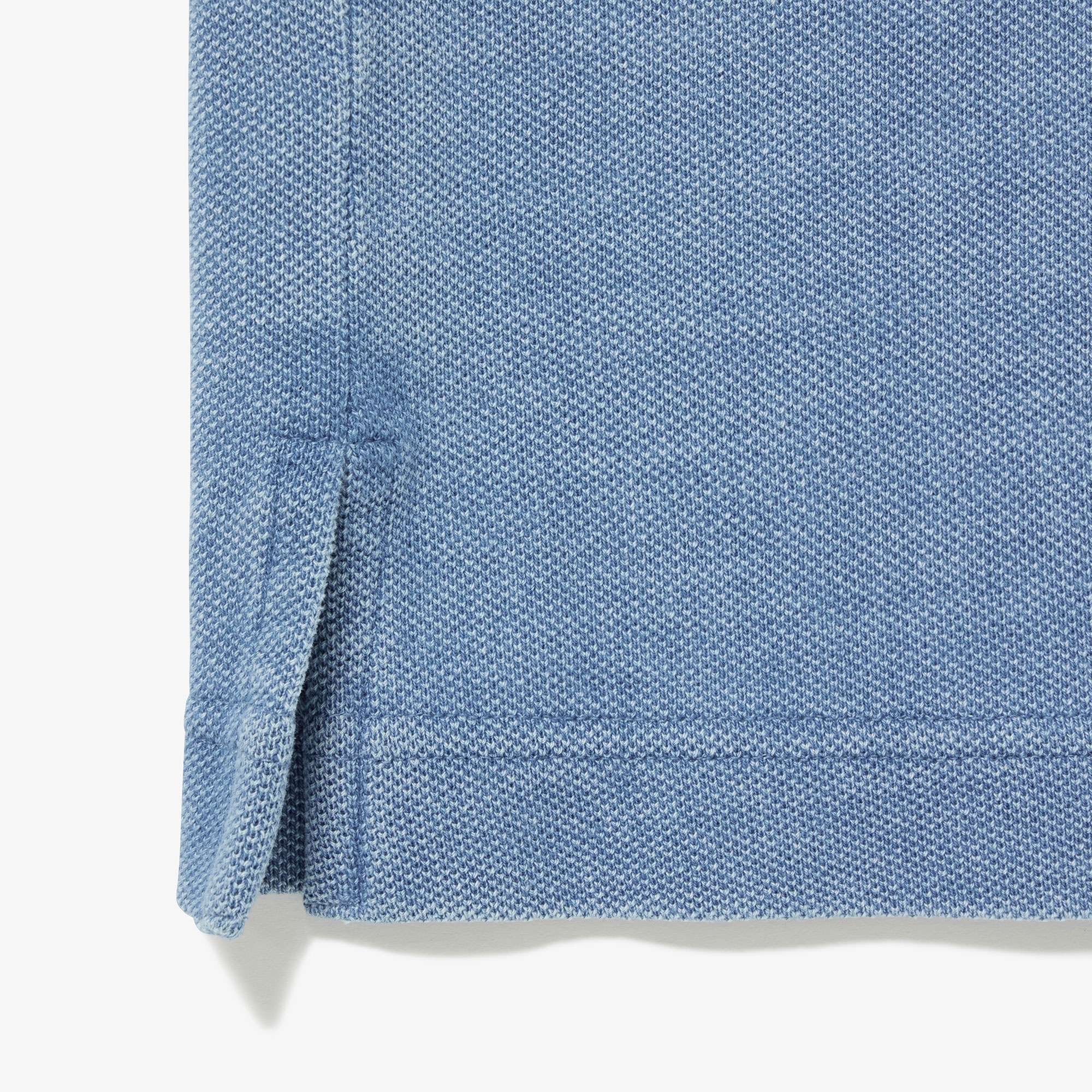 配色リブニットインディゴポロシャツ