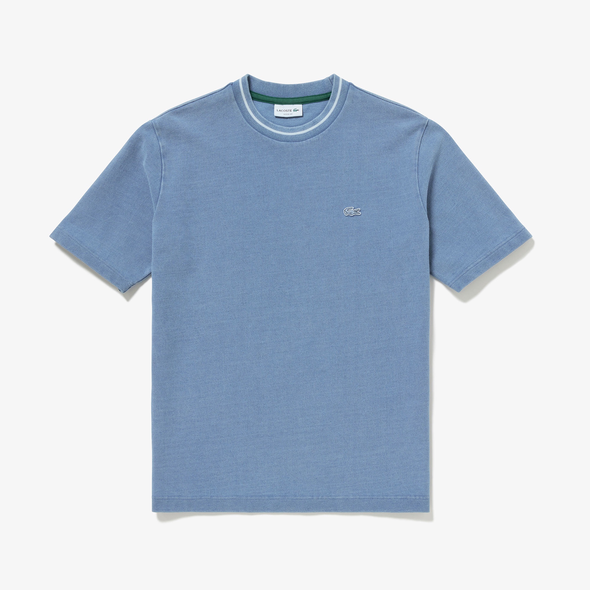 配色リブニットインディゴTシャツ