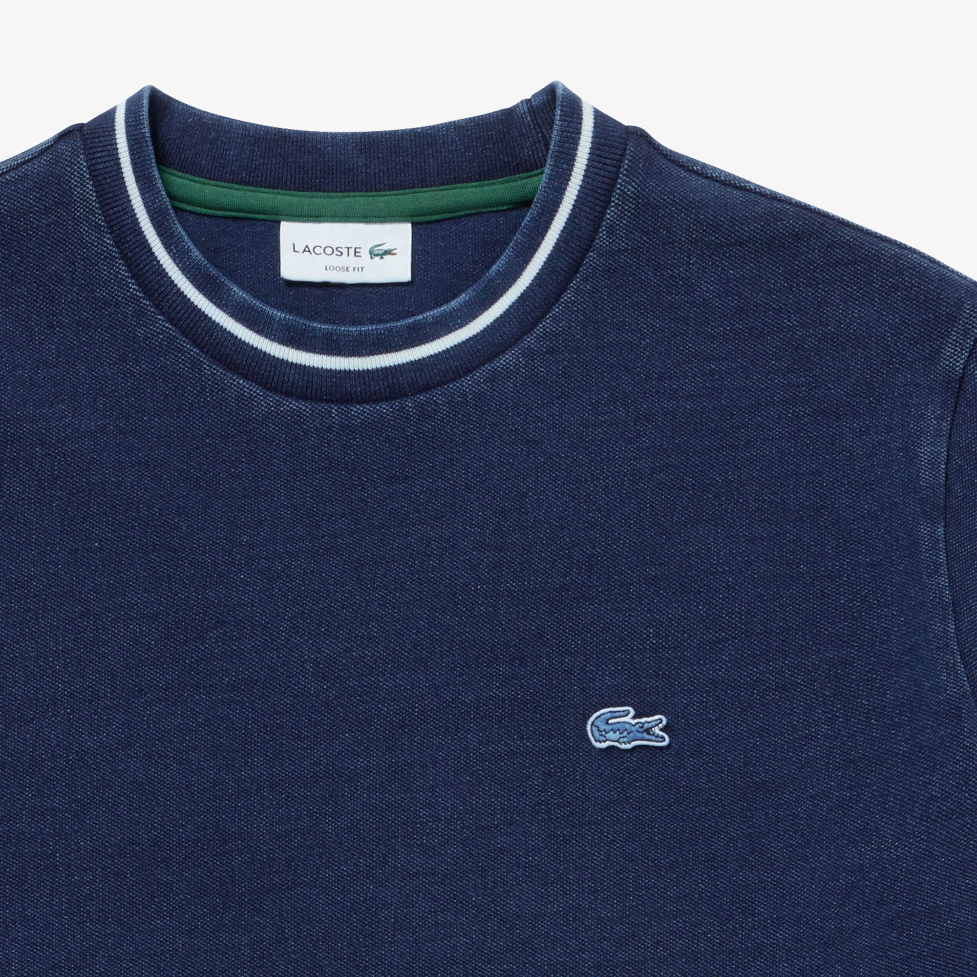 配色リブニットインディゴTシャツ