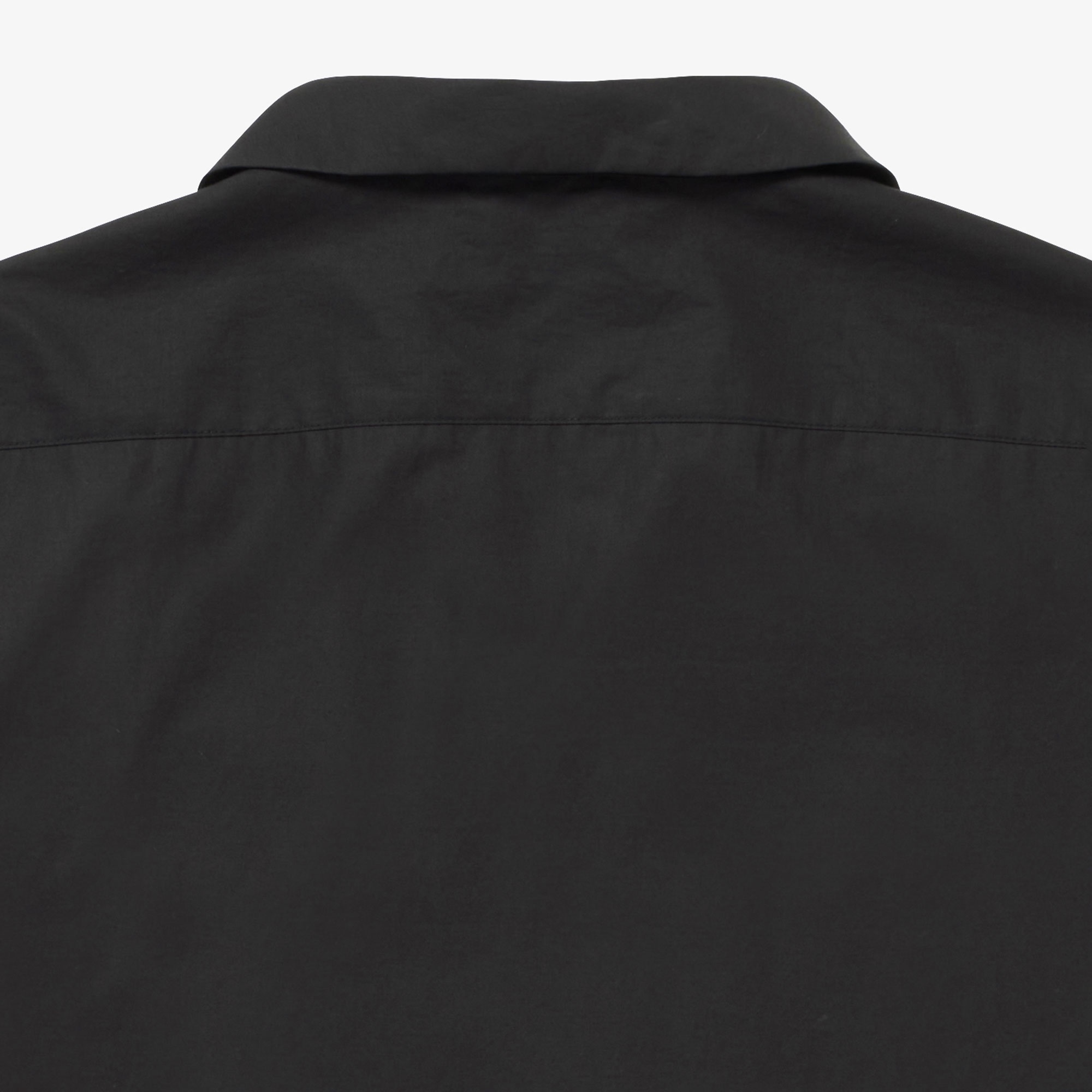 コットンバックサテンオープンネックシャツ