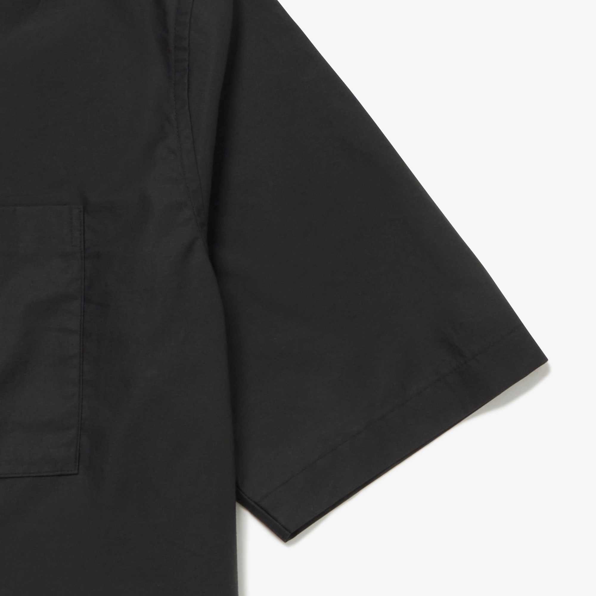 コットンバックサテンオープンネックシャツ