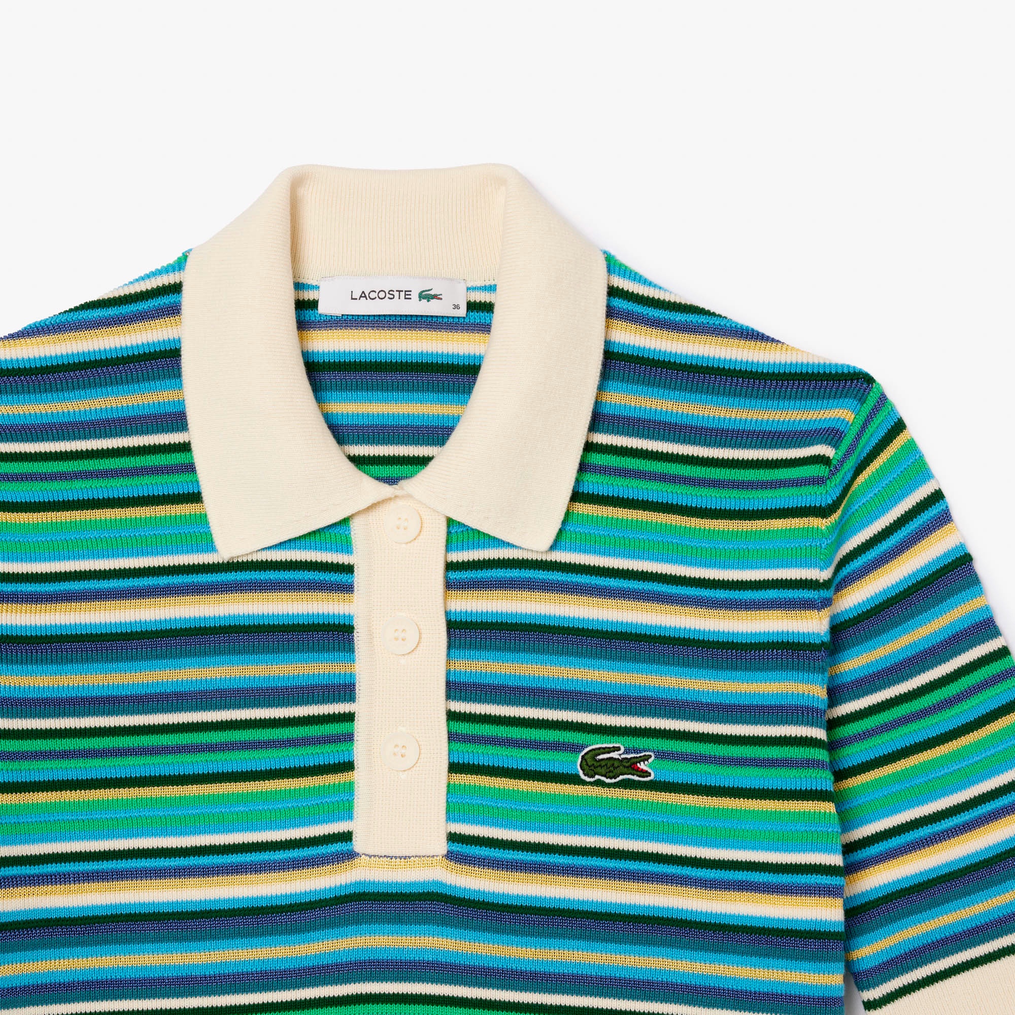 マルチカラーボーダーニットポロシャツ