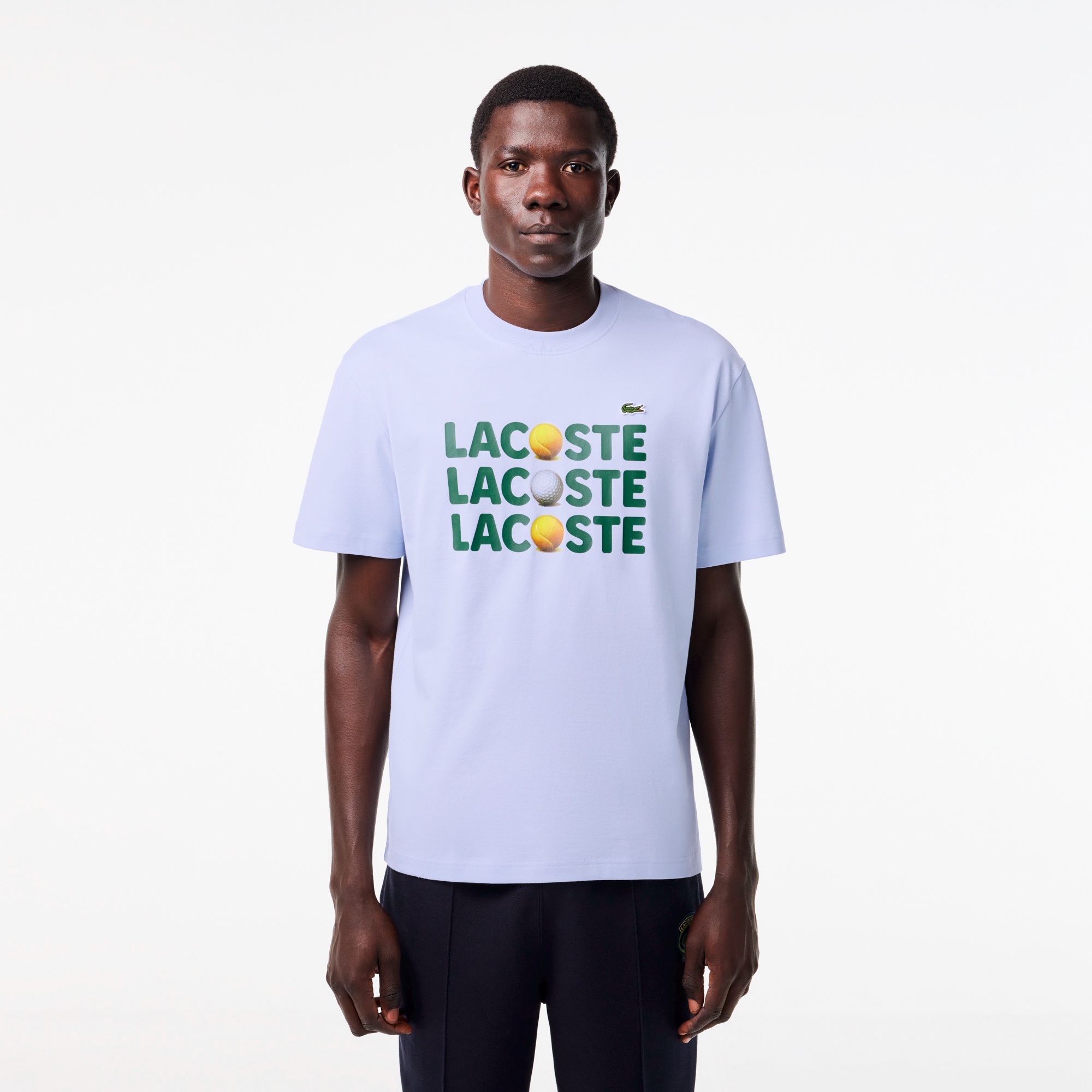 送料込★LACOSTE★TH7363 Tシャツ Men's Heavy Cotton Print Back T-Shirt - T-shirts - New In